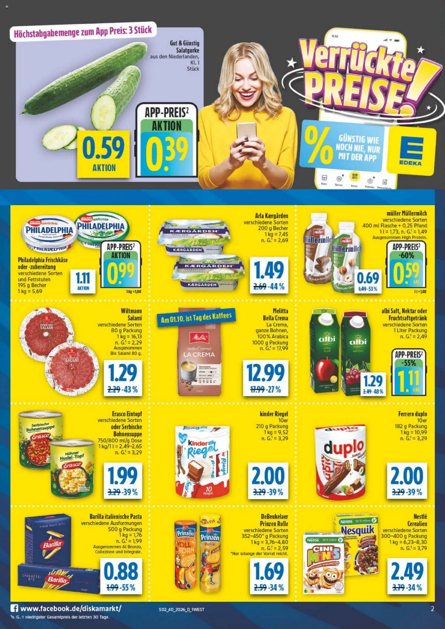 Diska Bayern – gültig ab 28.09.2026 | Seite: 2 | Produkte: Pane, Salami, Erasco, Frischkase