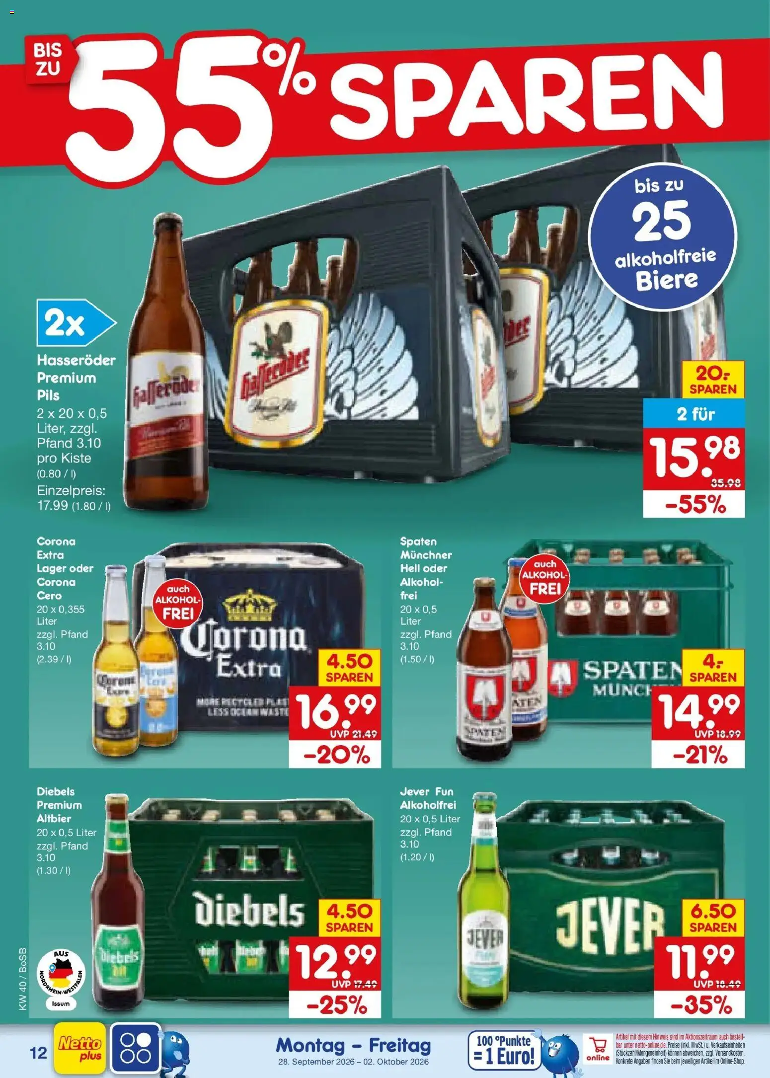 Netto Marken-Discount Prospekt Stadtlohn – gültig ab 28.09.2026 | Seite: 18 | Produkte: Pils, Alkohol, Jever, Hasseröder