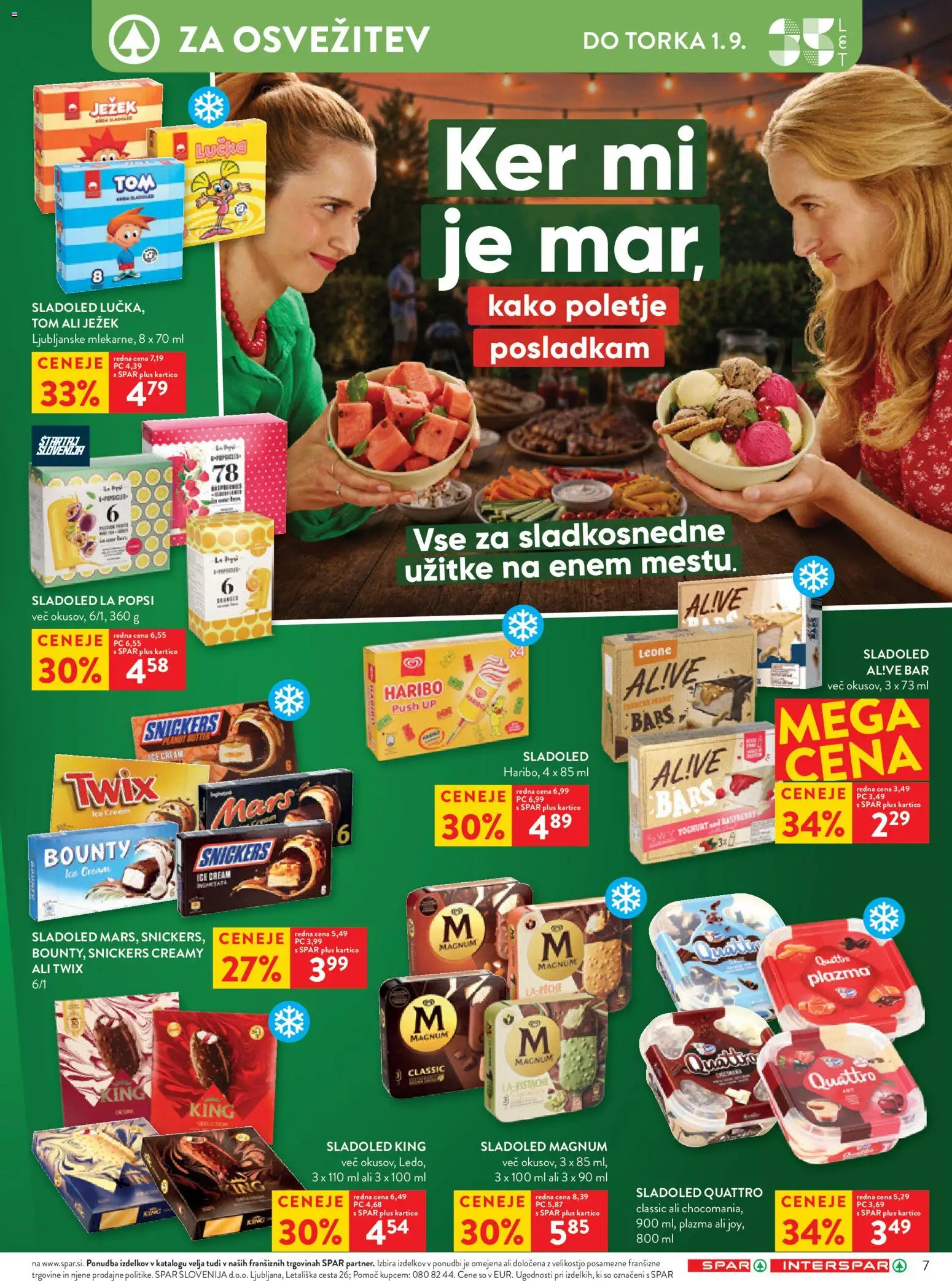 Novi Spar katalog ponudbe – veljaven od 26.08.2026 | Stran: 8 | Izdelki: Sladoled