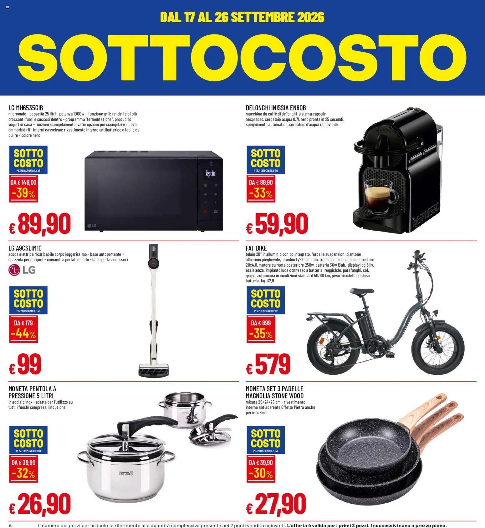 Volantino Galassia del 17/09/2026 | Pagina: 6 | Prodotti: Bicicletta, Caffè, Scopa, Batteria