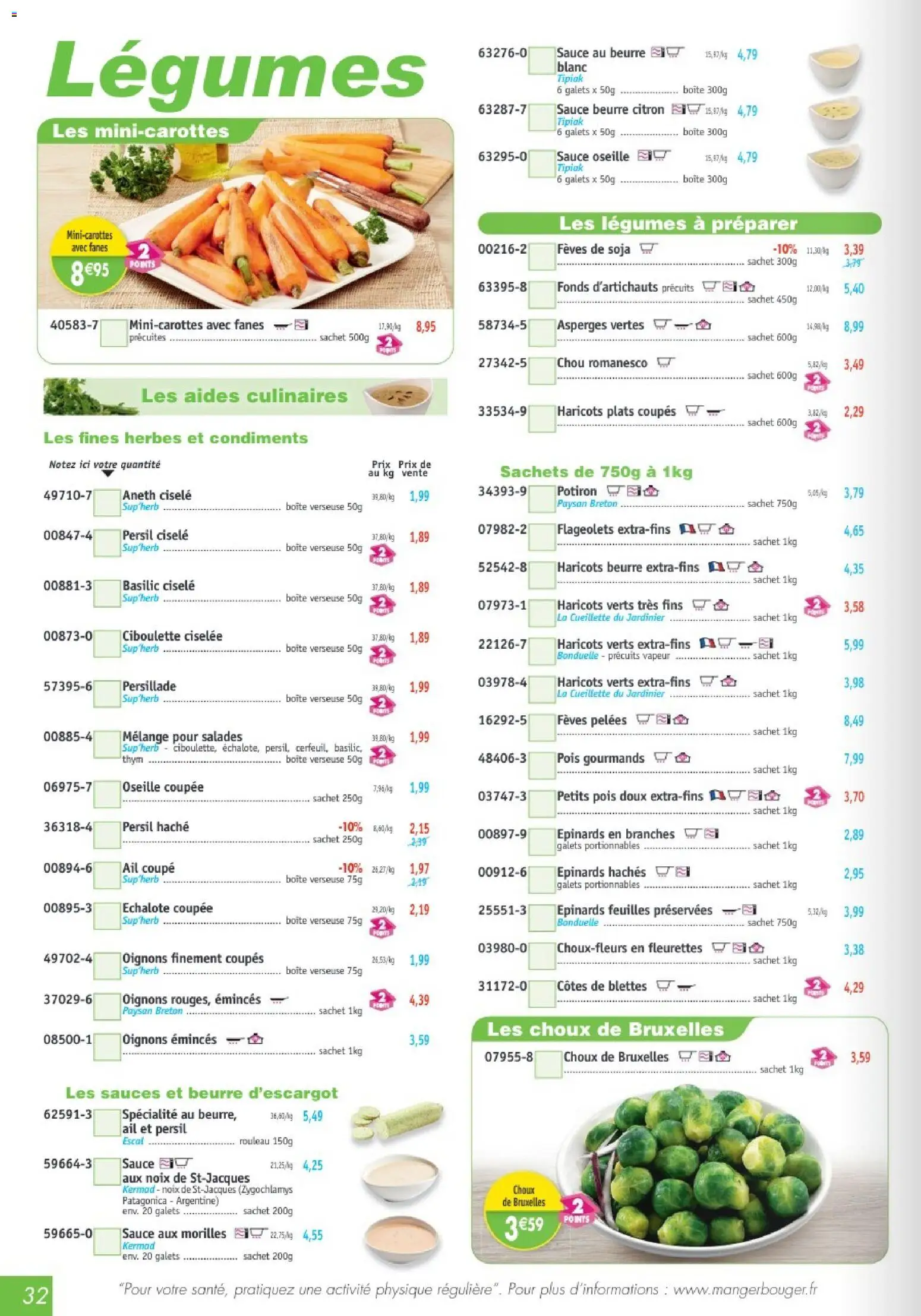 {H1} | Page: 32 | Produits: Potiron, Haricots verts, Pois, Oignons