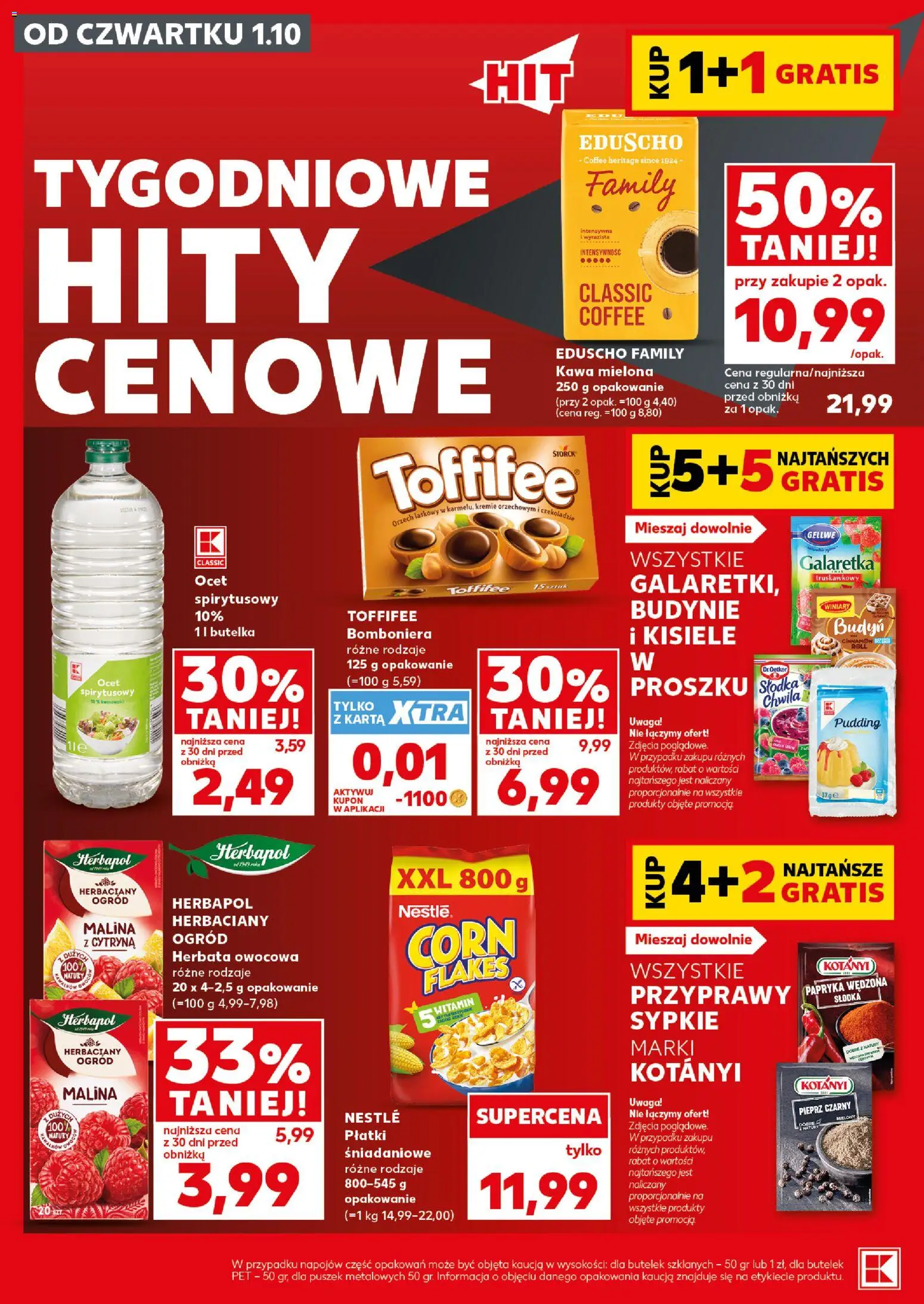 Kaufland Polsko leták - Mocny start od 05.10.2026 | Strana: 10 | Produkty: Ocet, Toffifee