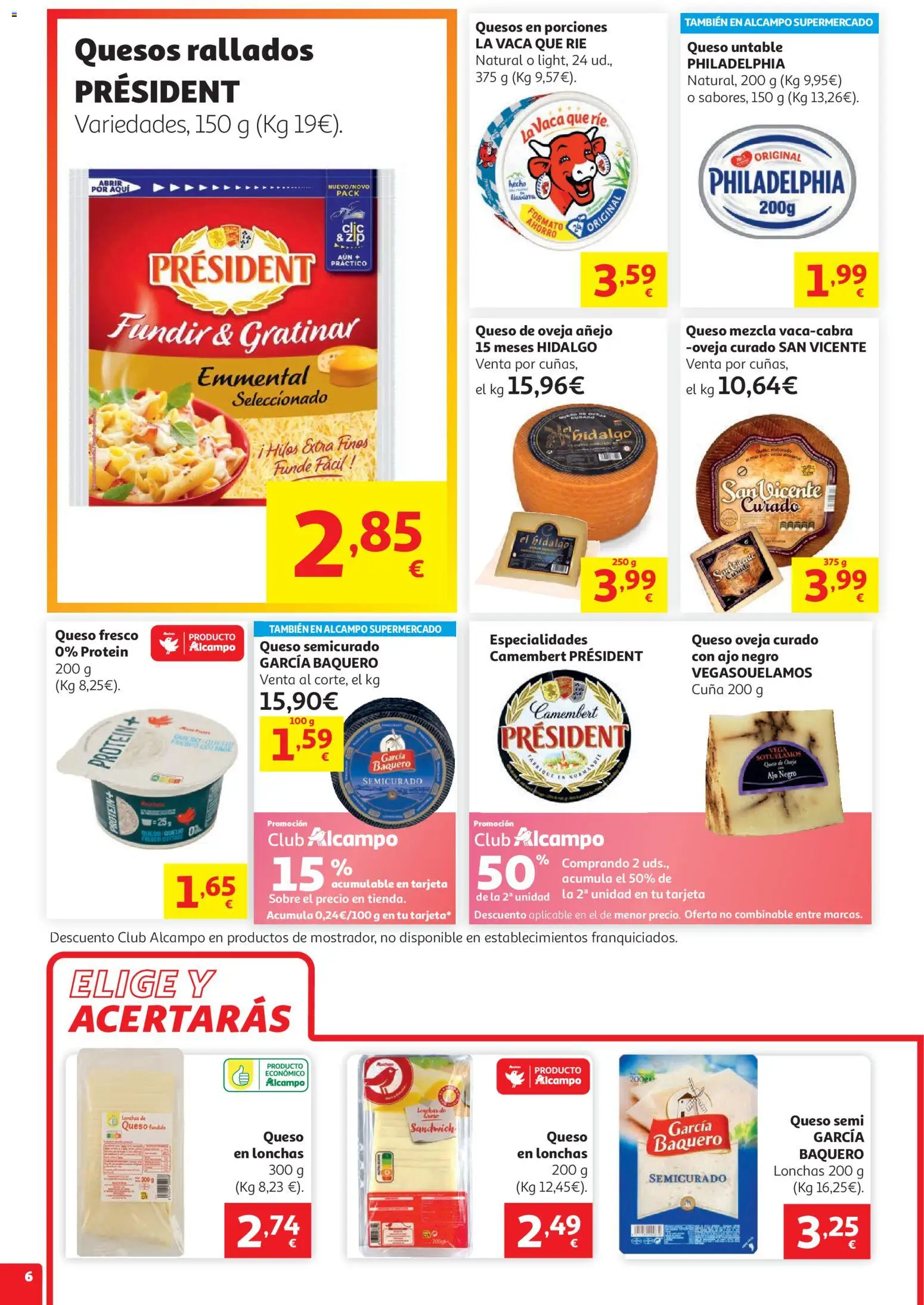 Alcampo HG Unico │ válido desde el 05.05.2026 | Página: 6 | Productos: Queso de oveja, Queso, Queso fresco, Cuna