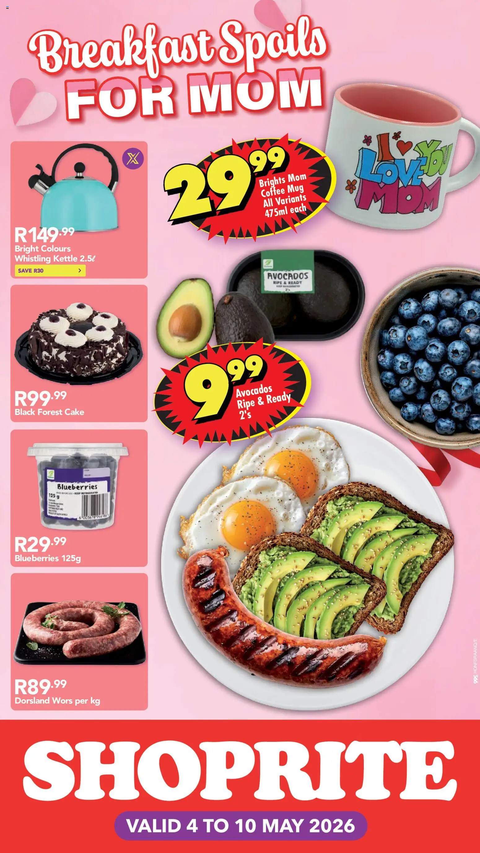 New Shoprite catalogue – valid from 04.05.2026 | Page: 3 | Products: Cake, Blueberries, Coffee, Avocados