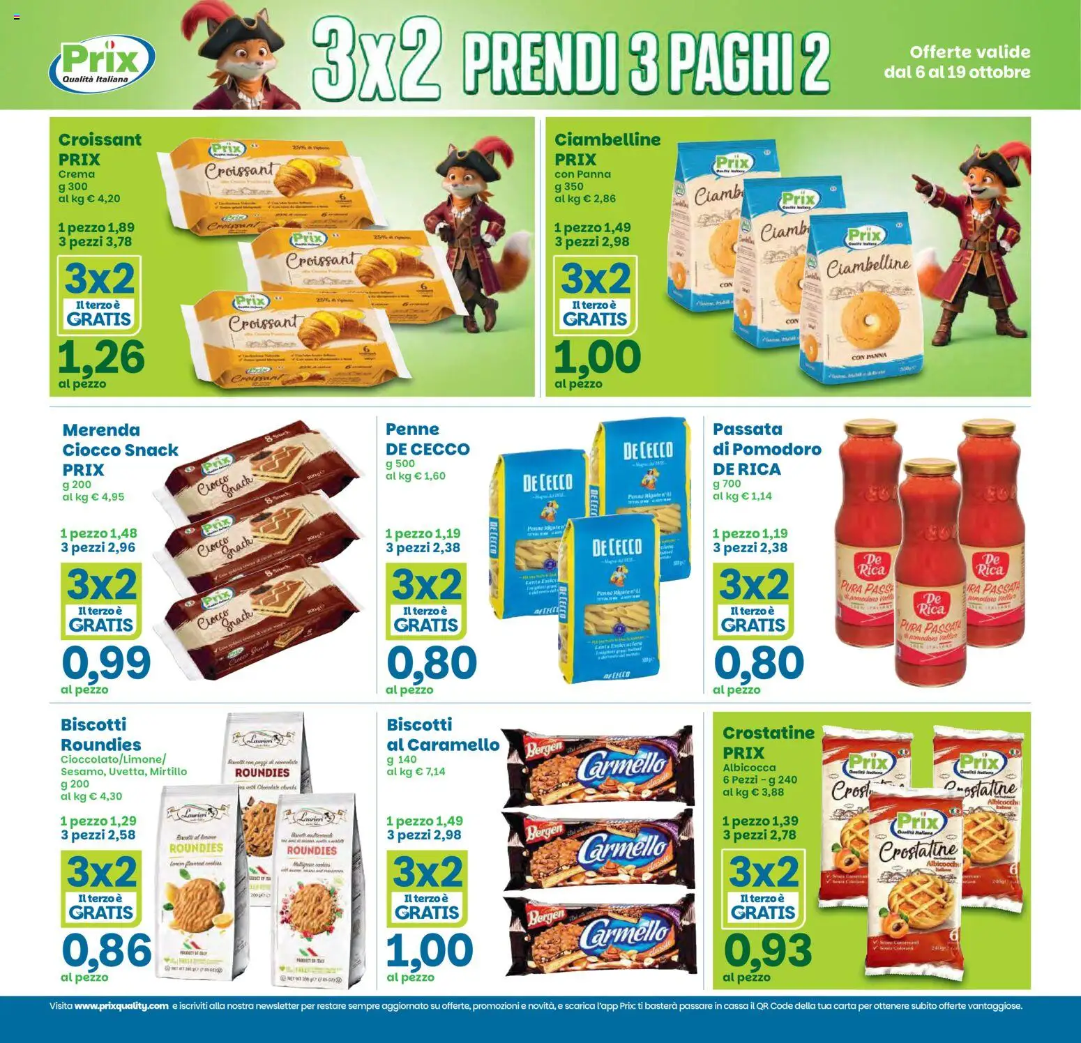 Volantino Prix del 06/10/2026 | Pagina: 7 | Prodotti: Panna, De Cecco, Croissant, Albicocche