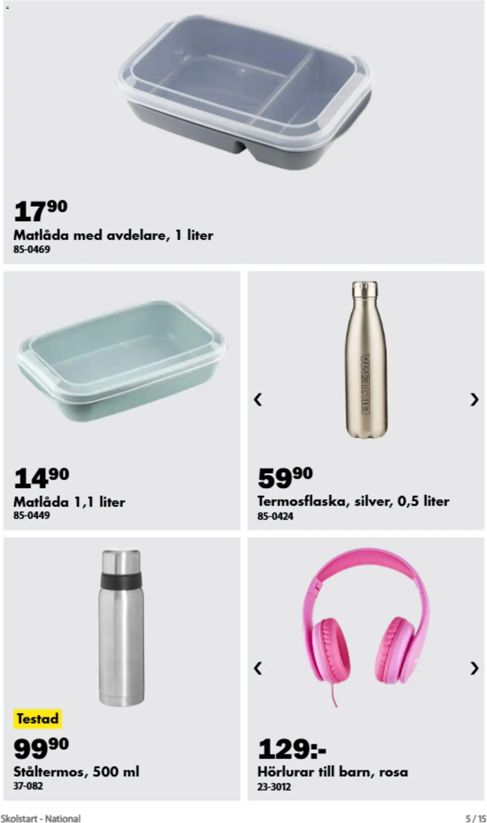 Biltema reklamblad aktuell från 17/08/2026 | Sida: 3 | Produkter: Matlåda, Hörlurar