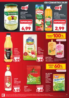 Pogląd oferty "DR. OETKER Słodka Chwila Kisiel lub Budyń, różne rodzaje 45-30 g opakowanie" - ważna od 24.09.2026 | Strona: 49 | Produkty: Kisiel, Morele, Żelki, Sok