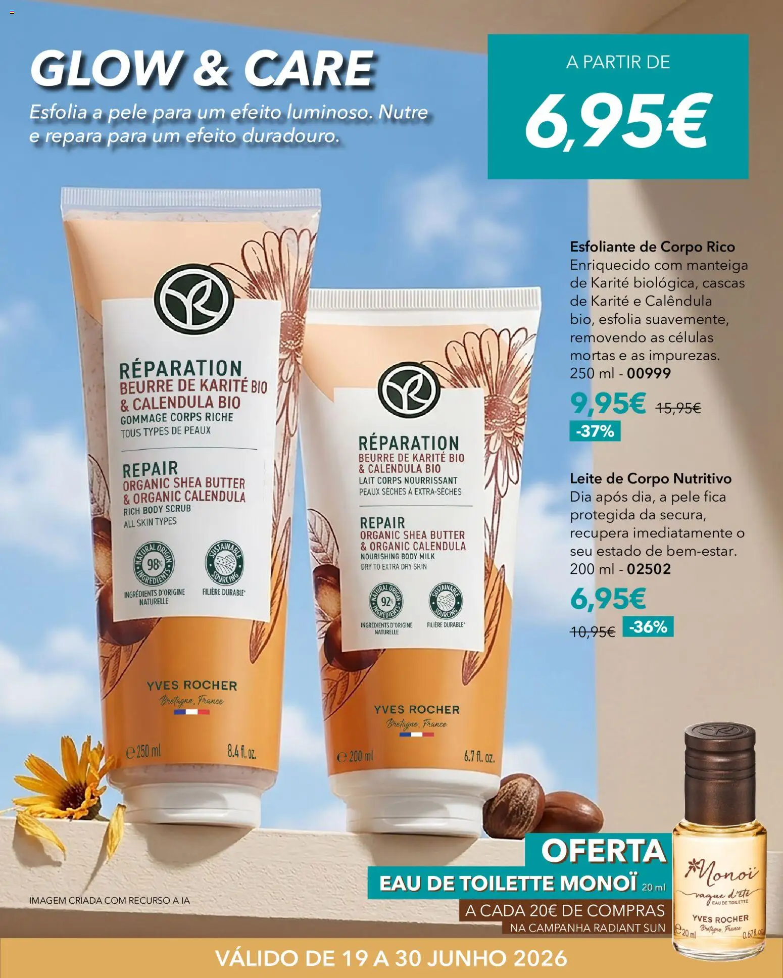 Yves Rocher Radiant sun │ válido de 19/06/2026 | Página: 23 | Produtos: Eau de toilette, Leite, Manteiga