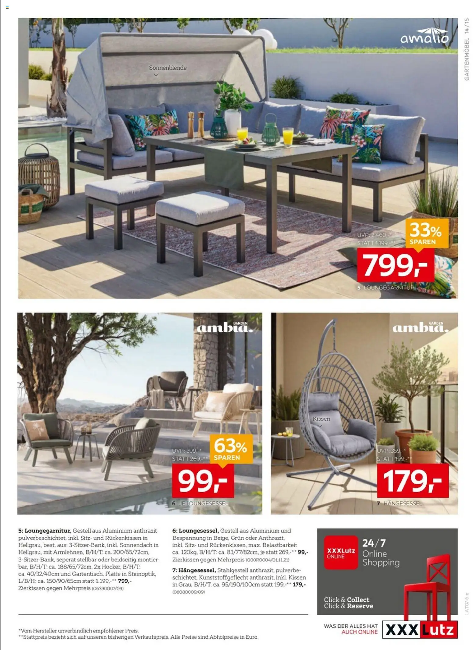 XXXLutz Prospekt aktuell gültig ab 16.06.2026 | Seite: 15 | Produkte: Kissen, Gartenmöbel