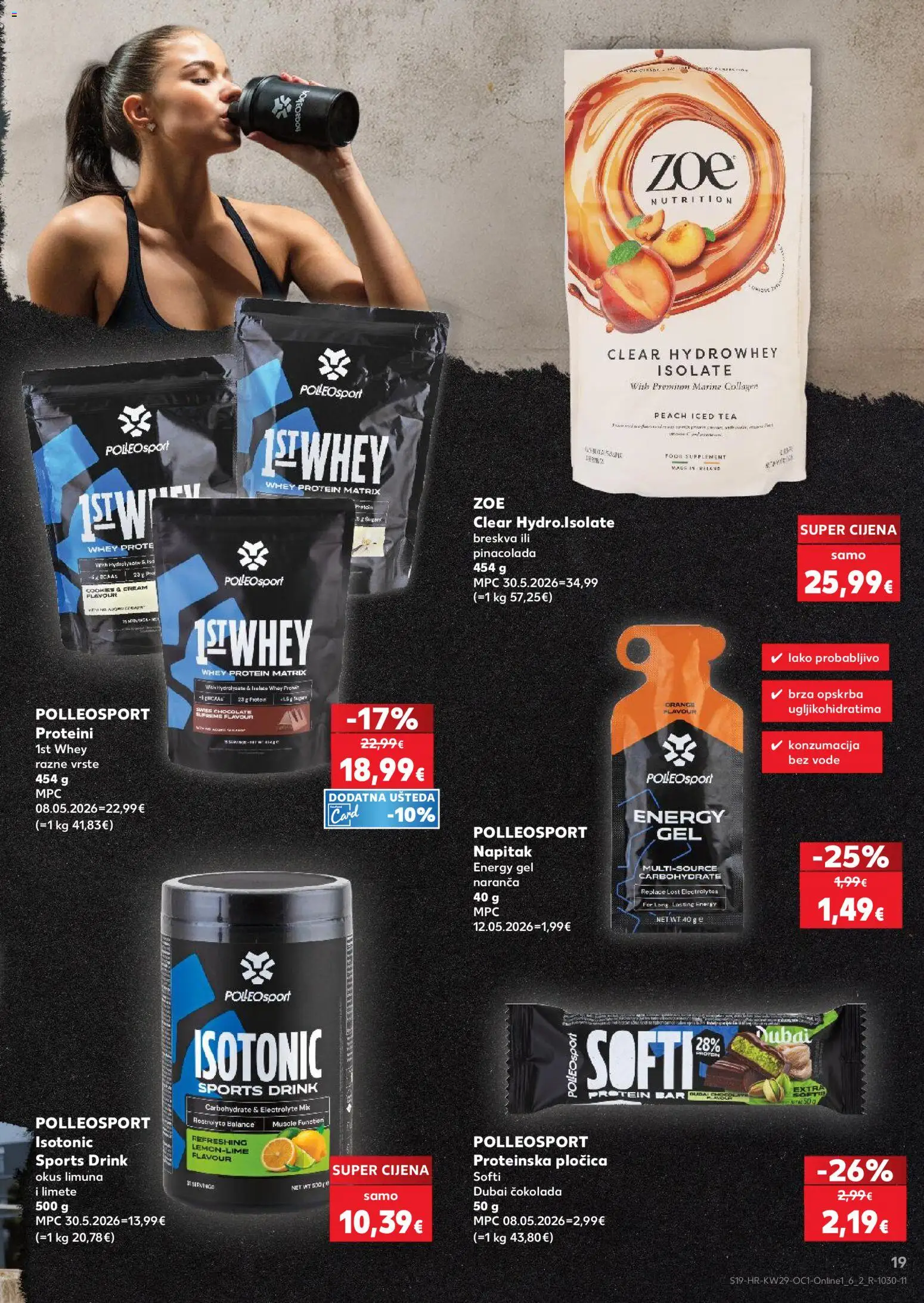 Kaufland HR akciós ujság - amely érvényes a következő dátumtól: 2026.07.15. | Oldal: 19 | Termékek: Protein bar, Protein, Tea