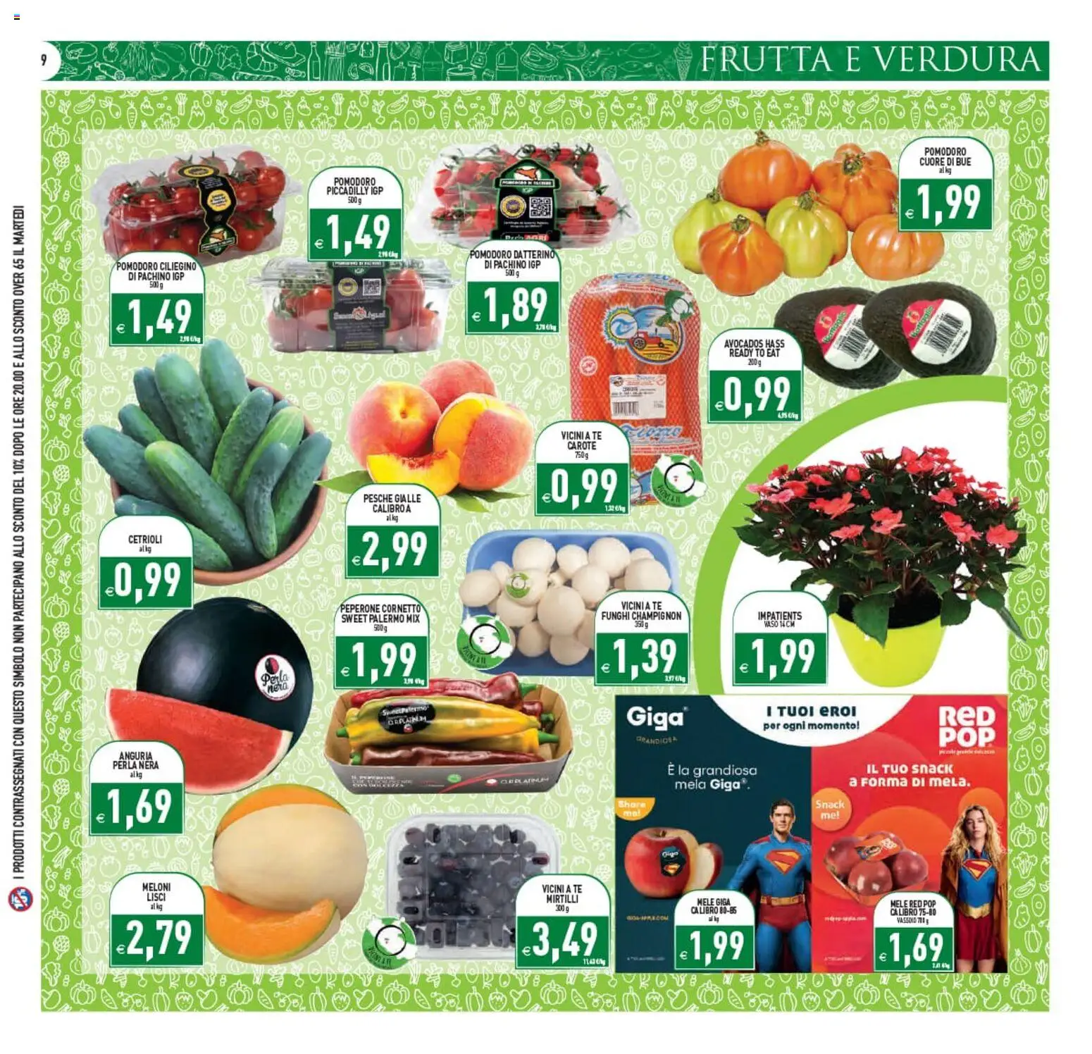 Volantino PIM Supermercati del 10.06.2026 | Pagina: 9 | Prodotti: Mele, Tè, Frutta, Mirtilli