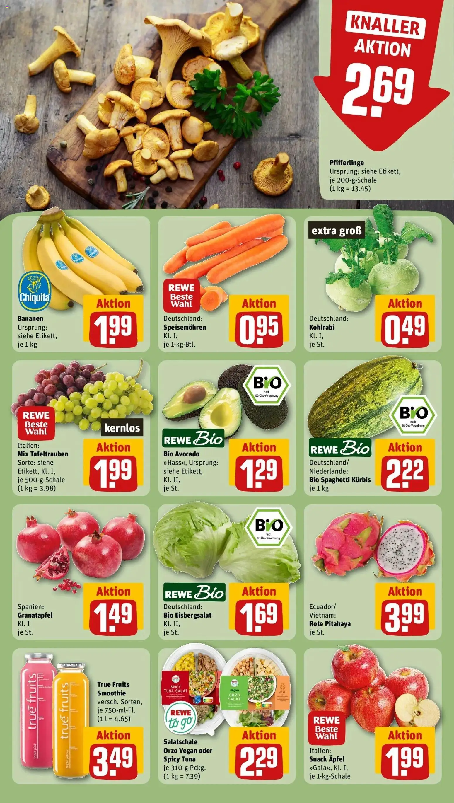 REWE Prospekt ab 14.09.2026 zum Blättern » Angebote | Seite: 4 | Produkte: Spaghetti, Kohlrabi, Äpfel, Eisbergsalat