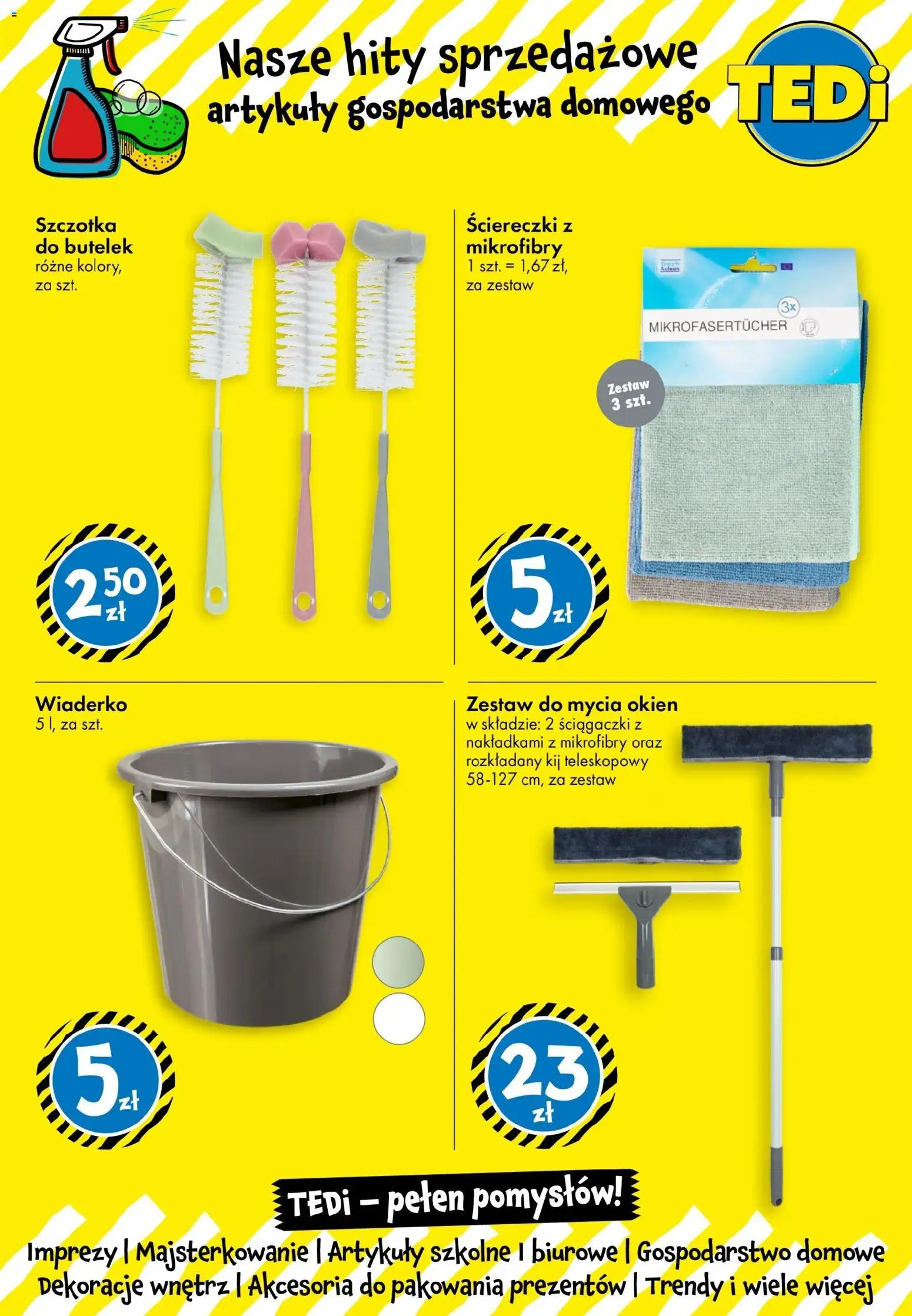 TEDi gazetka - Włoszczowa od 09.07.2026 | Strona: 9 | Produkty: Ściereczki, Dekoracje, Szczotka, Artykuły szkolne