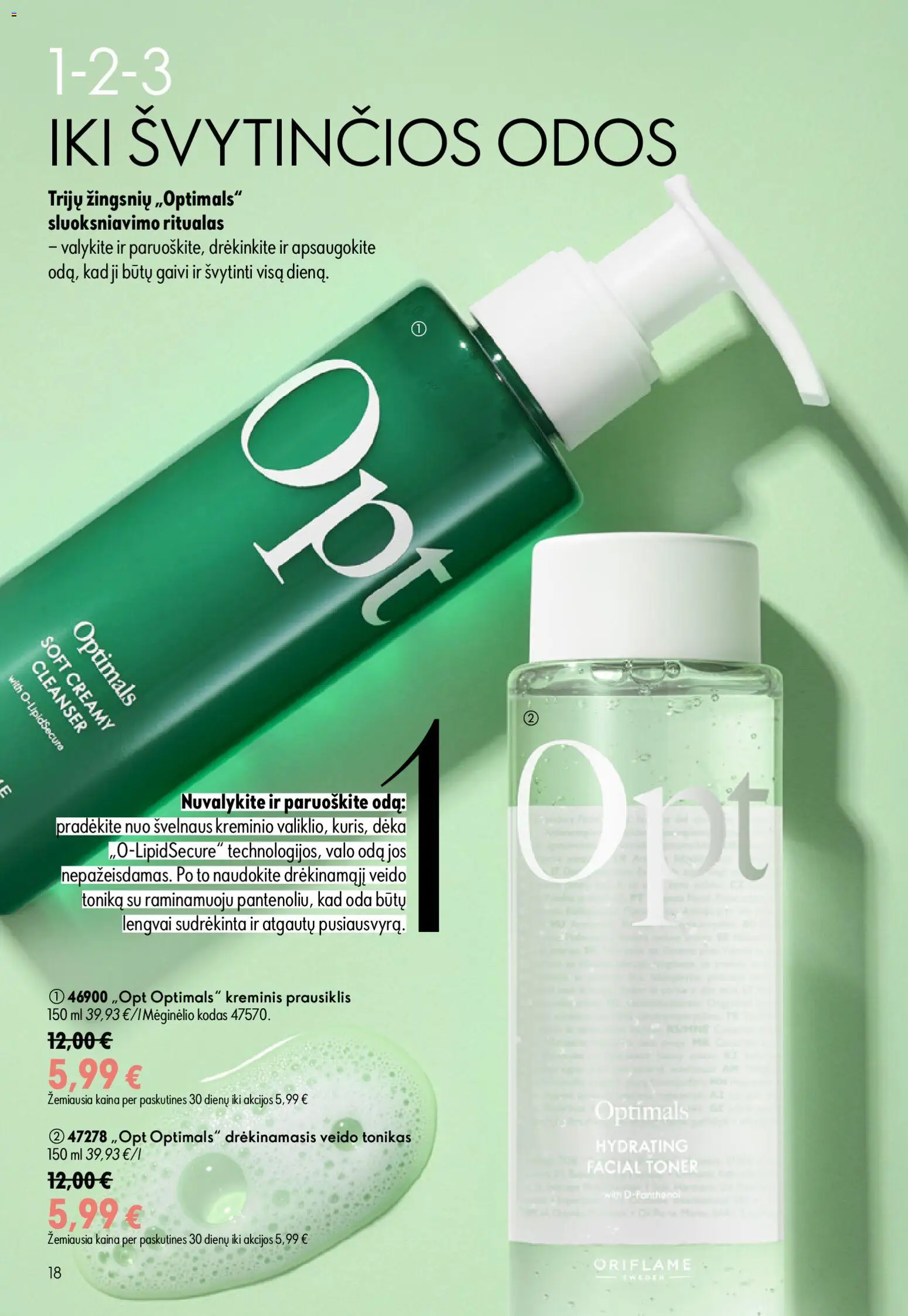 Oriflame akcijos nuo 24.06.2026 | Puslapis: 18 | Prekių: Tonikas, Prausiklis