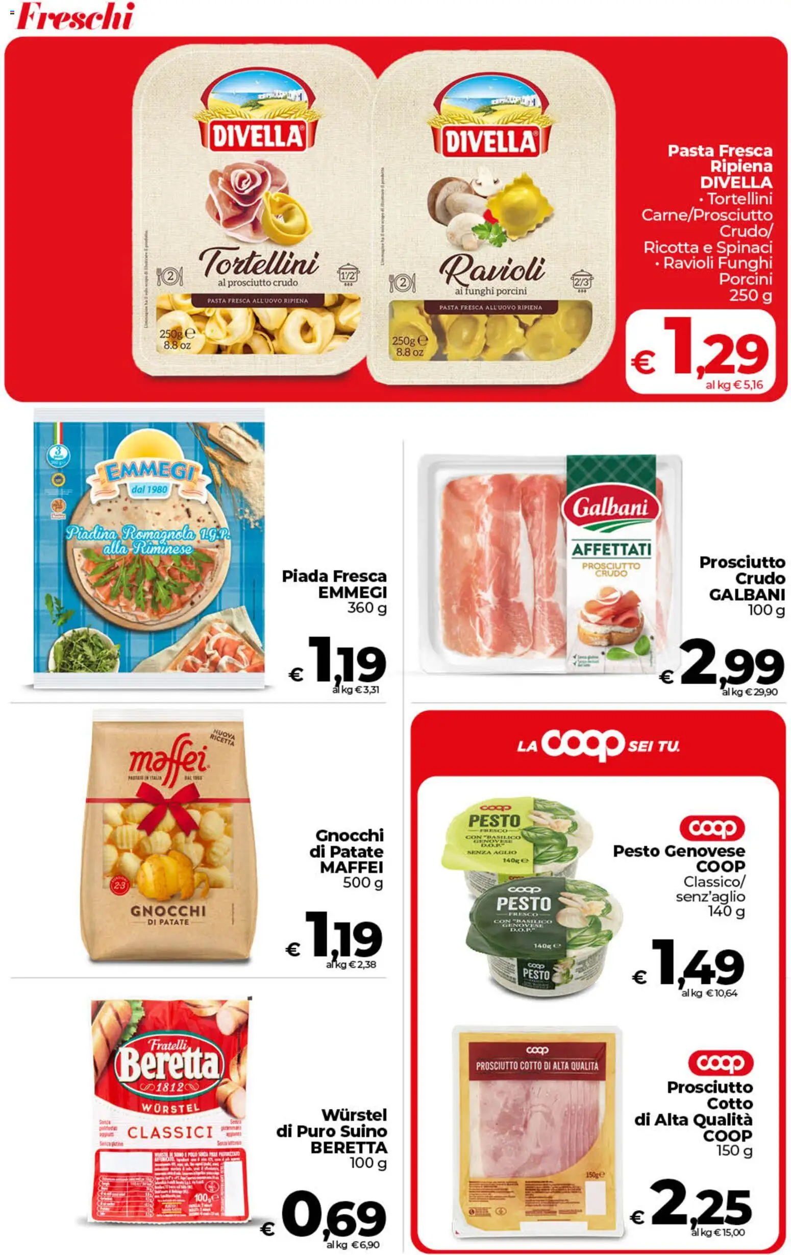 Volantino COOP del 07.04.2026 | Pagina: 16 | Prodotti: Prosciutto Crudo, Patate, Pasta, Spinaci
