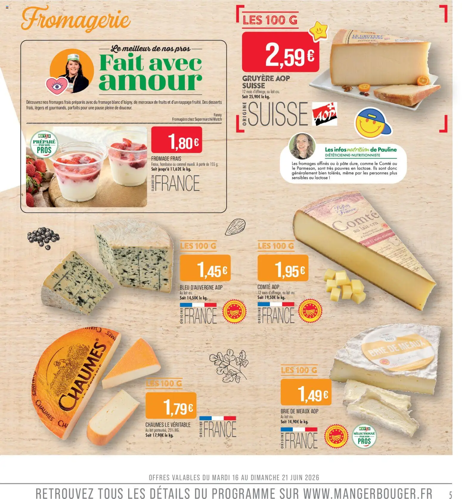 {H1} | Page: 5 | Produits: Framboise, Lait, Fromage, Brie