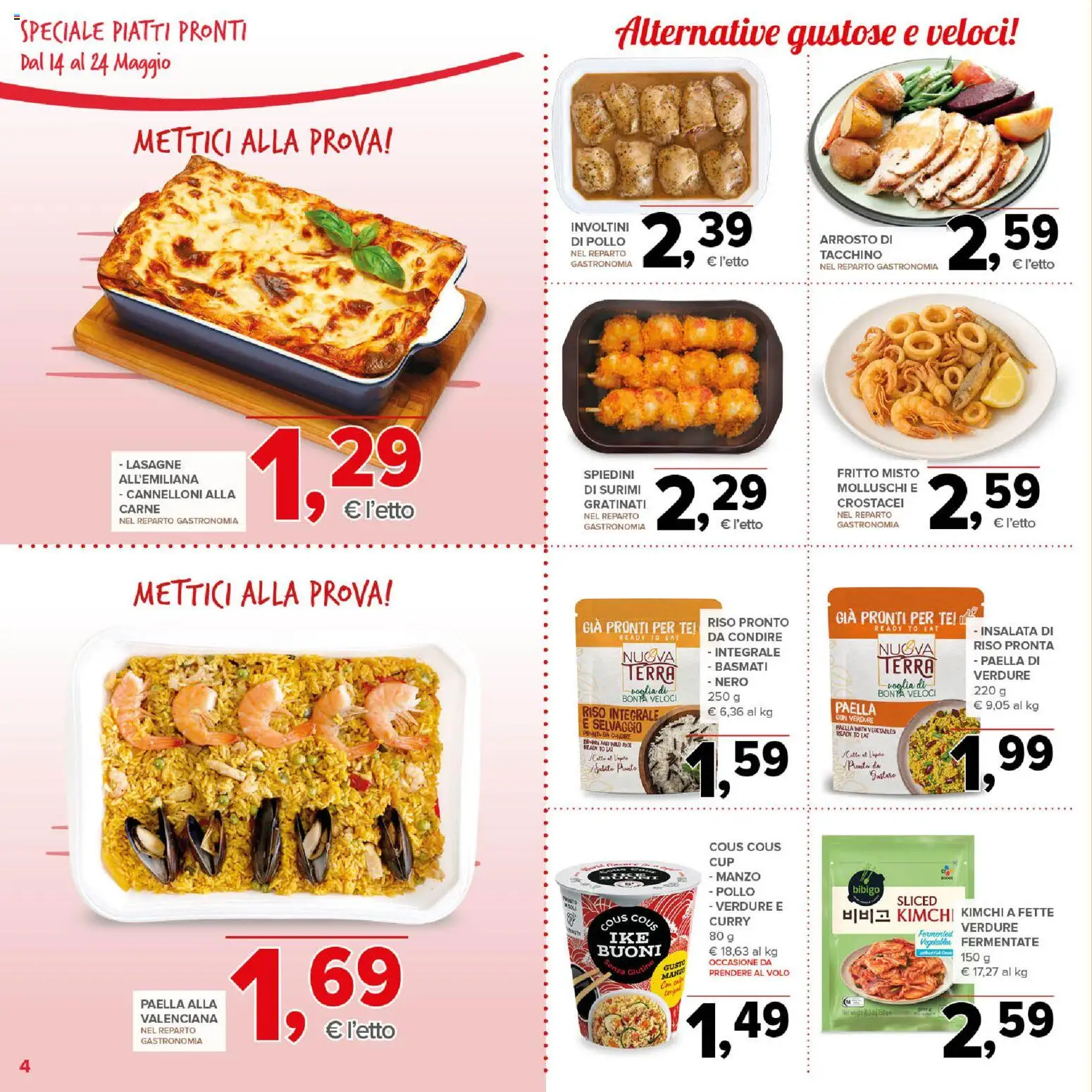 Volantino Todis del 14.05.2026 | Pagina: 4 | Prodotti: Pollo, Cous cous, Paella, Terra