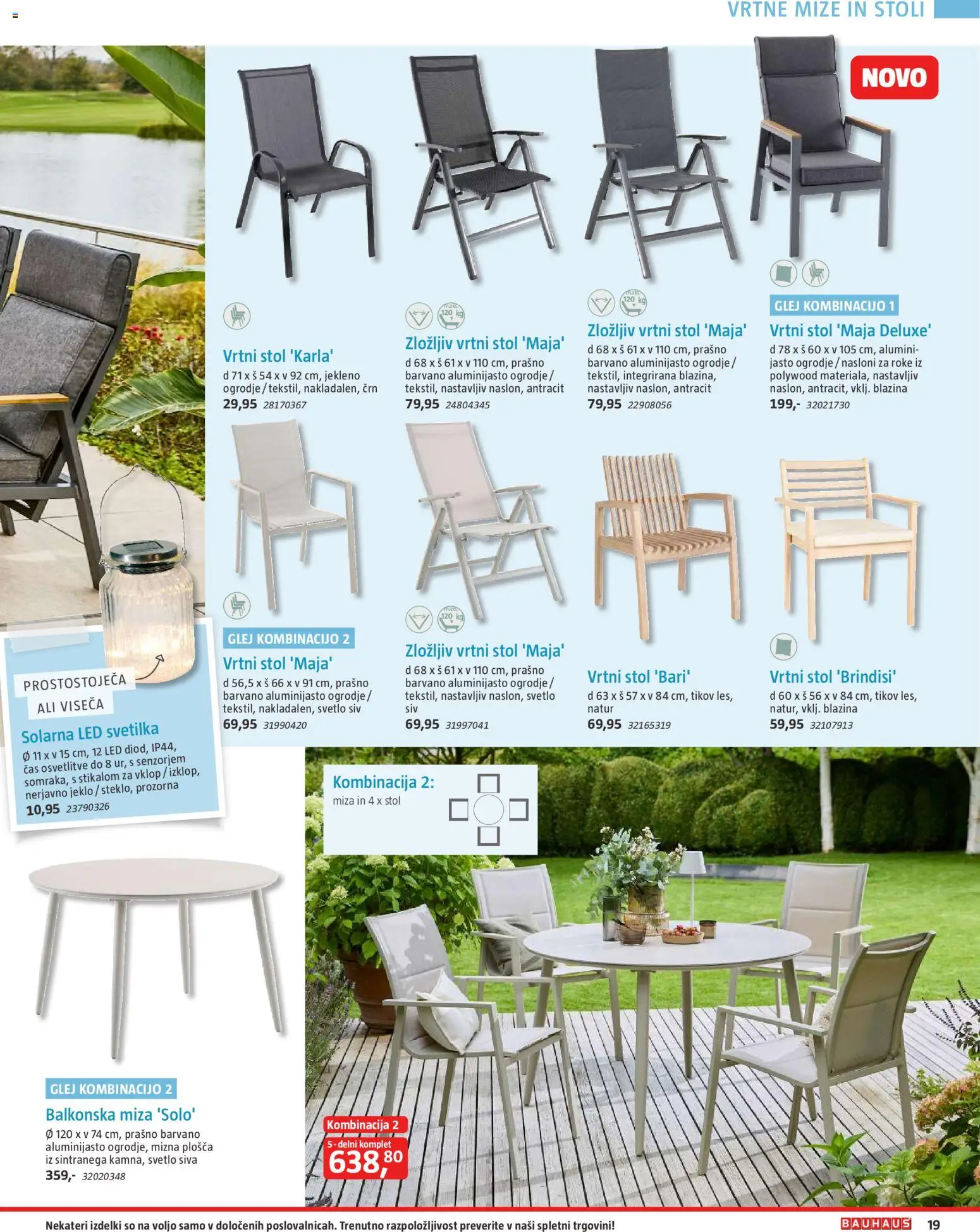 Novi Bauhaus katalog ponudbe – veljaven od 28.09.2026 | Stran: 19 | Izdelki: Led svetilka, Vrtni stol, Blazina, Miza