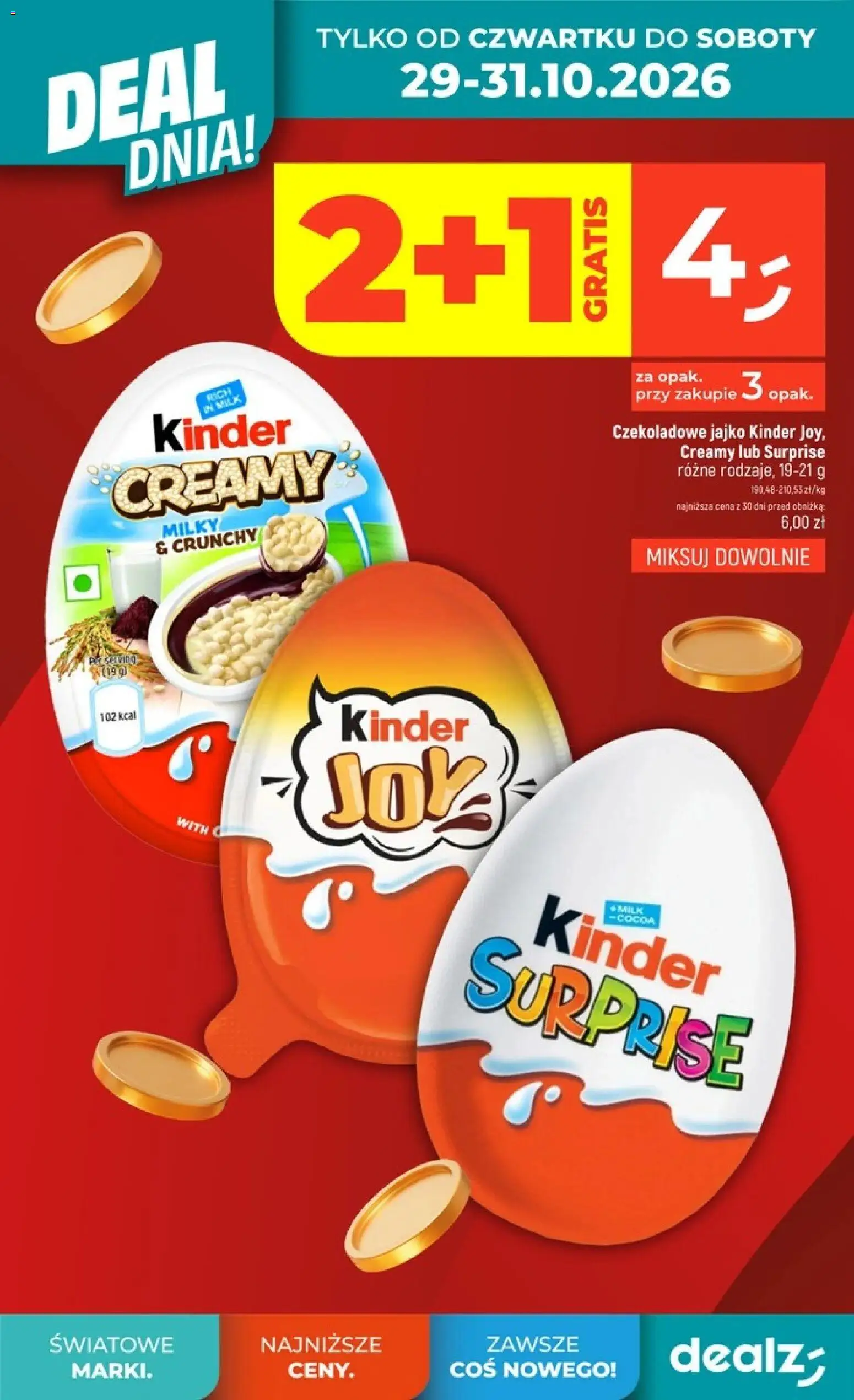 Dealz gazetka - Deal dnia od 28.10.2026 | Strona: 2 | Produkty: Czekoladowe jajko