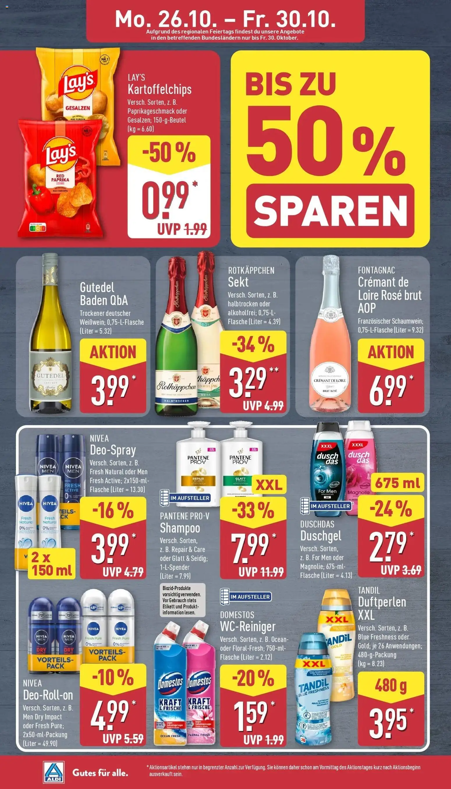 Aldi Aktueller Prospekt (ab 26.10.2026) » Angebote Online | Seite: 8 | Produkte: Sekt, Deodorant, Duschdas, Rotkäppchen