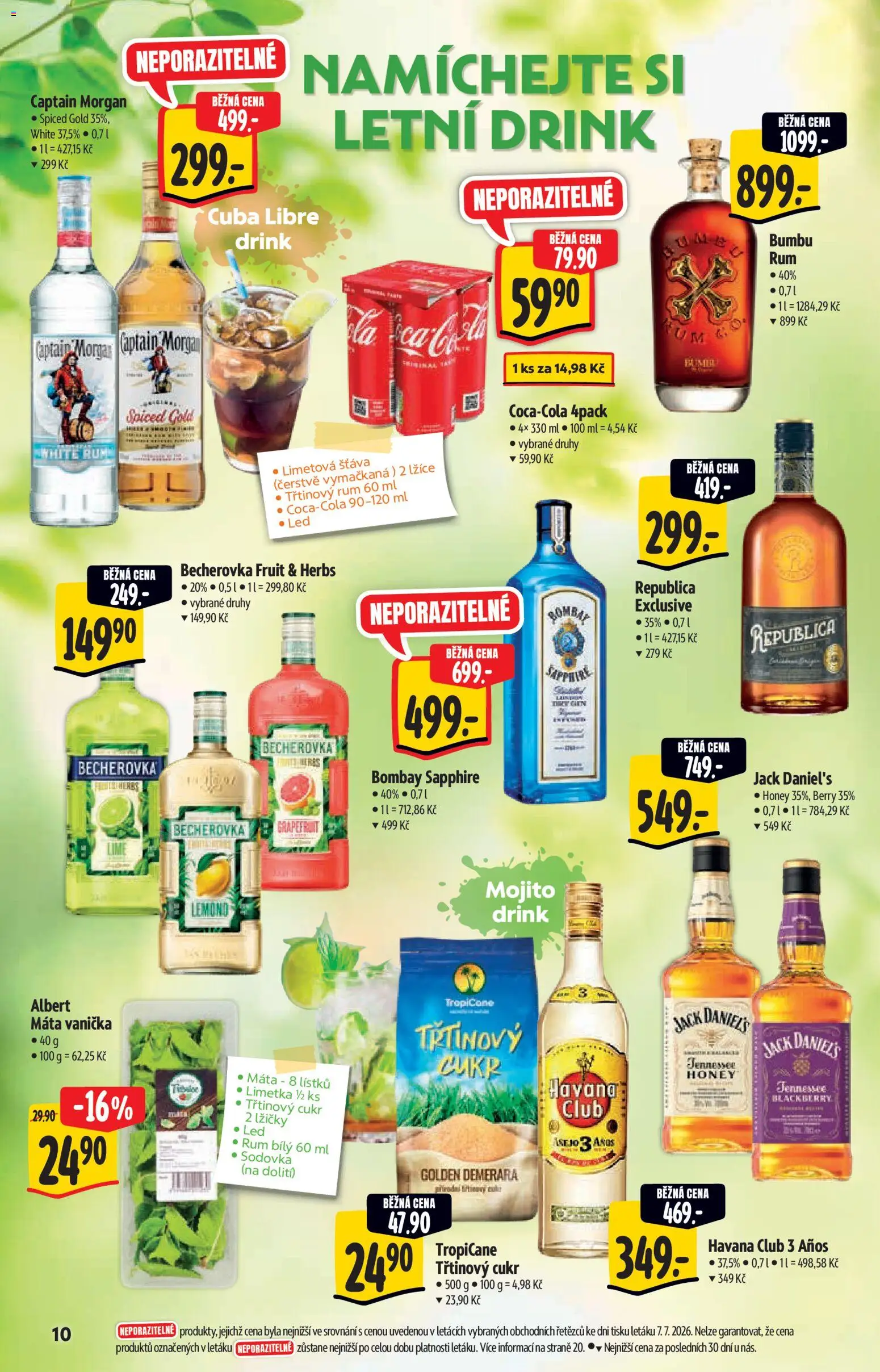 Albert katalog - Hypermarket od 15.07.2026 | Strana: 10 | Produkty: Morgan, Třtinový cukr, Jack Daniel’s, Cukr