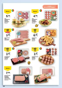Pré-visualização Continente Regresso às Aulas Na escola de toda a gente válido de 11/08/2026 | Página: 56 | Produtos: Peru, Hambúrguer, Carne, Salsichas