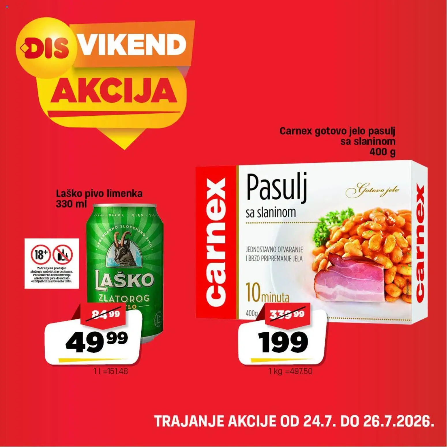 Super DIS katalog - važi od 24.07.2026 | Strana: 4 | Proizvode: Pasulj, Pica, Pivo