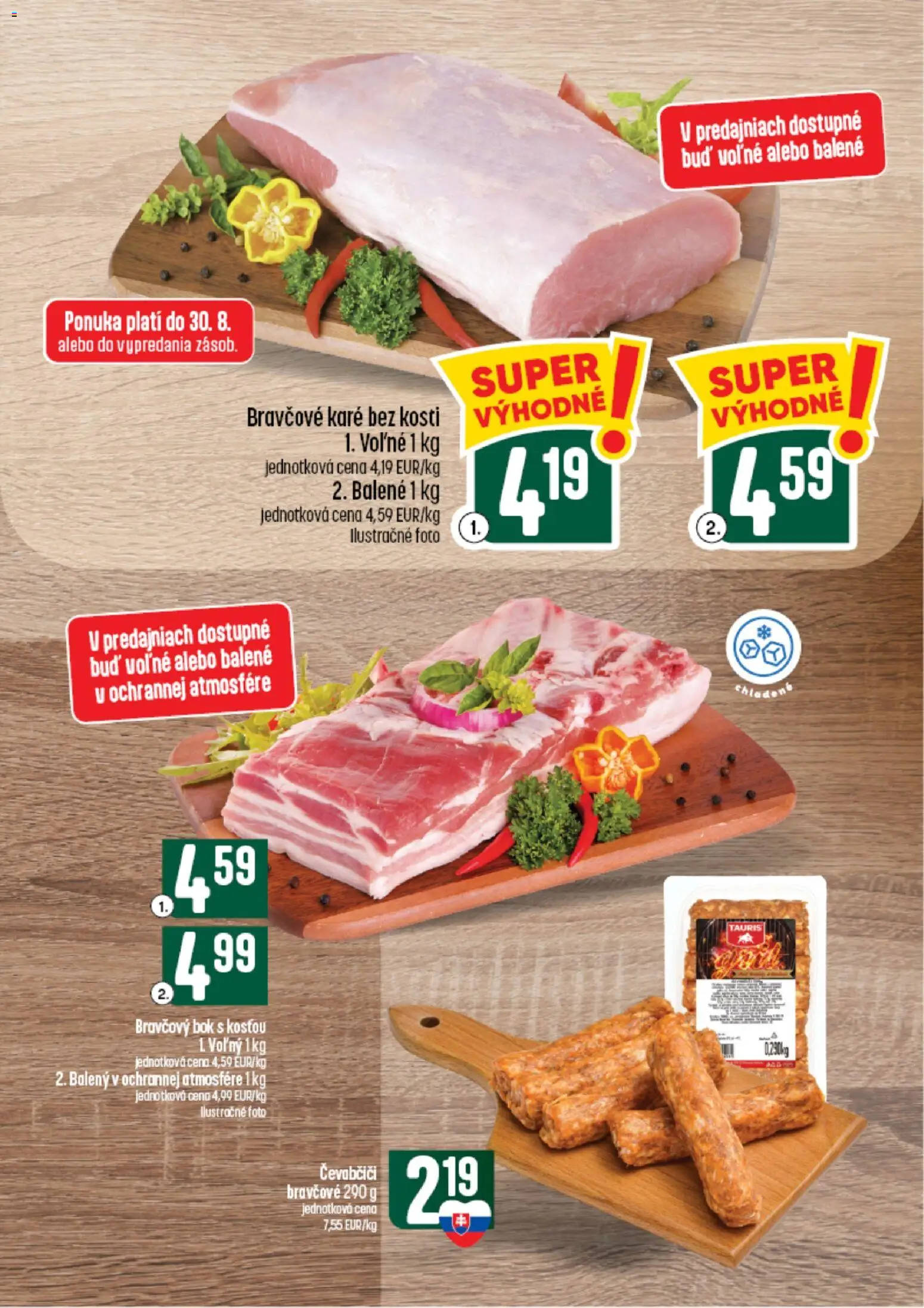 Nové COOP Jednota akcie – leták je platný od 26.08.2026 | Strana: 13 | Produkty: Bravčový bok, Bravčové karé