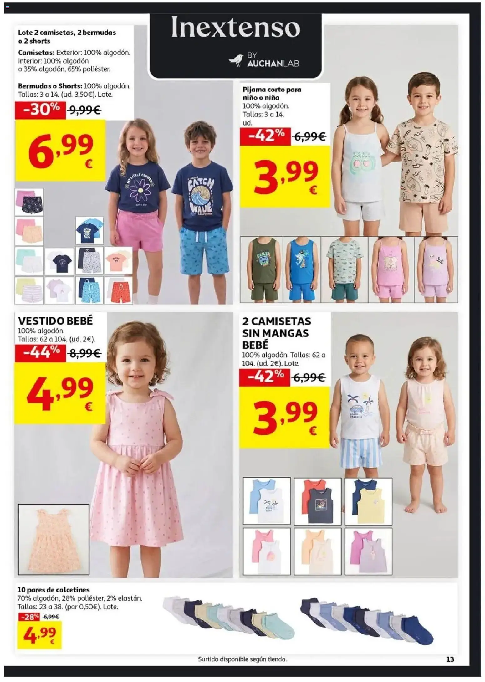 Alcampo - Alcampo - Rebajas Verano │ válido desde el 24/06/2026 | Página: 13 | Productos: Bermudas, Pijama, Calcetines, Algodón