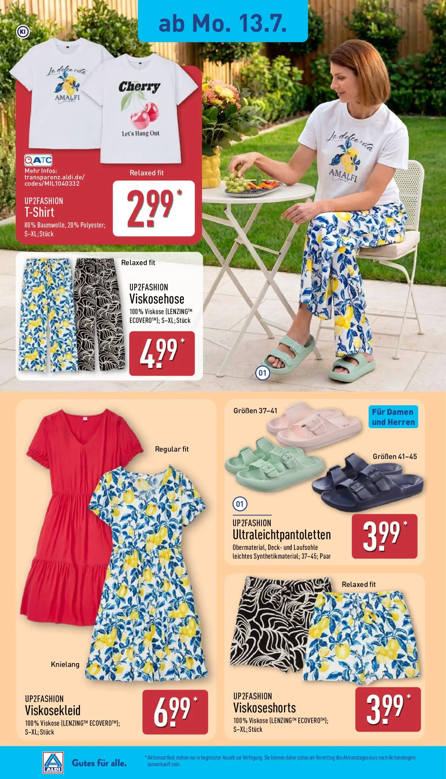 Aldi Ausblick – gültig ab 13.07.2026 | Seite: 6 | Produkte: Up2fashion, T-Shirt
