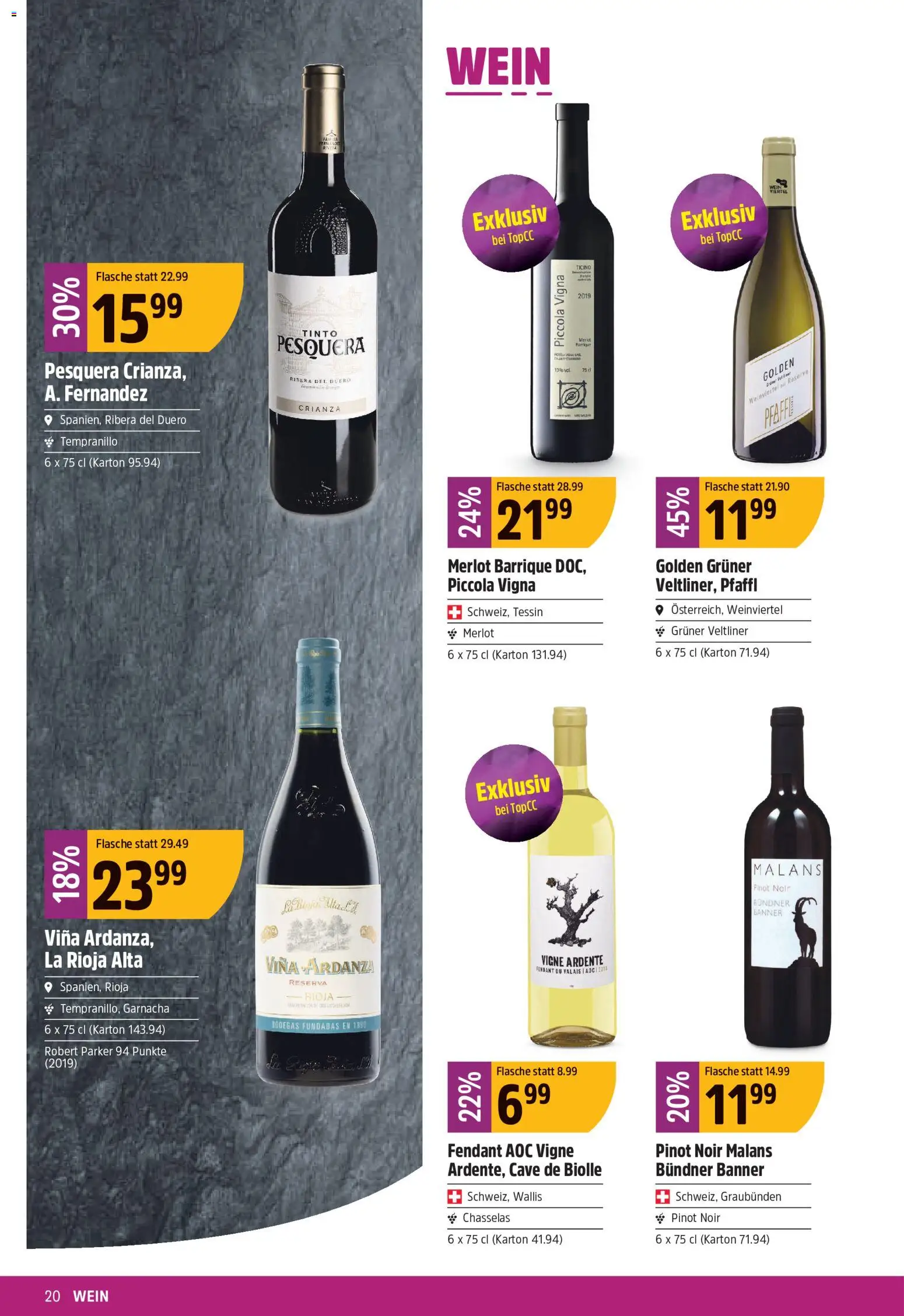 TopCC aktionen – gültig ab 29.06.2026 | Seite: 20 | Produkte: Merlot, Wein