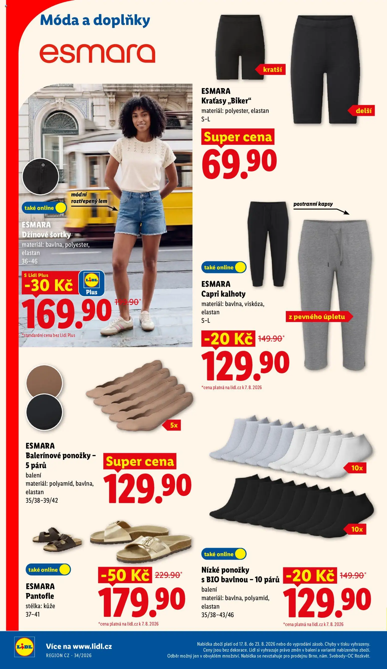 Lidl leták od 17.08.2026 | Strana: 34 | Produkty: Kalhoty, Ponožky, Pantofle, Pants