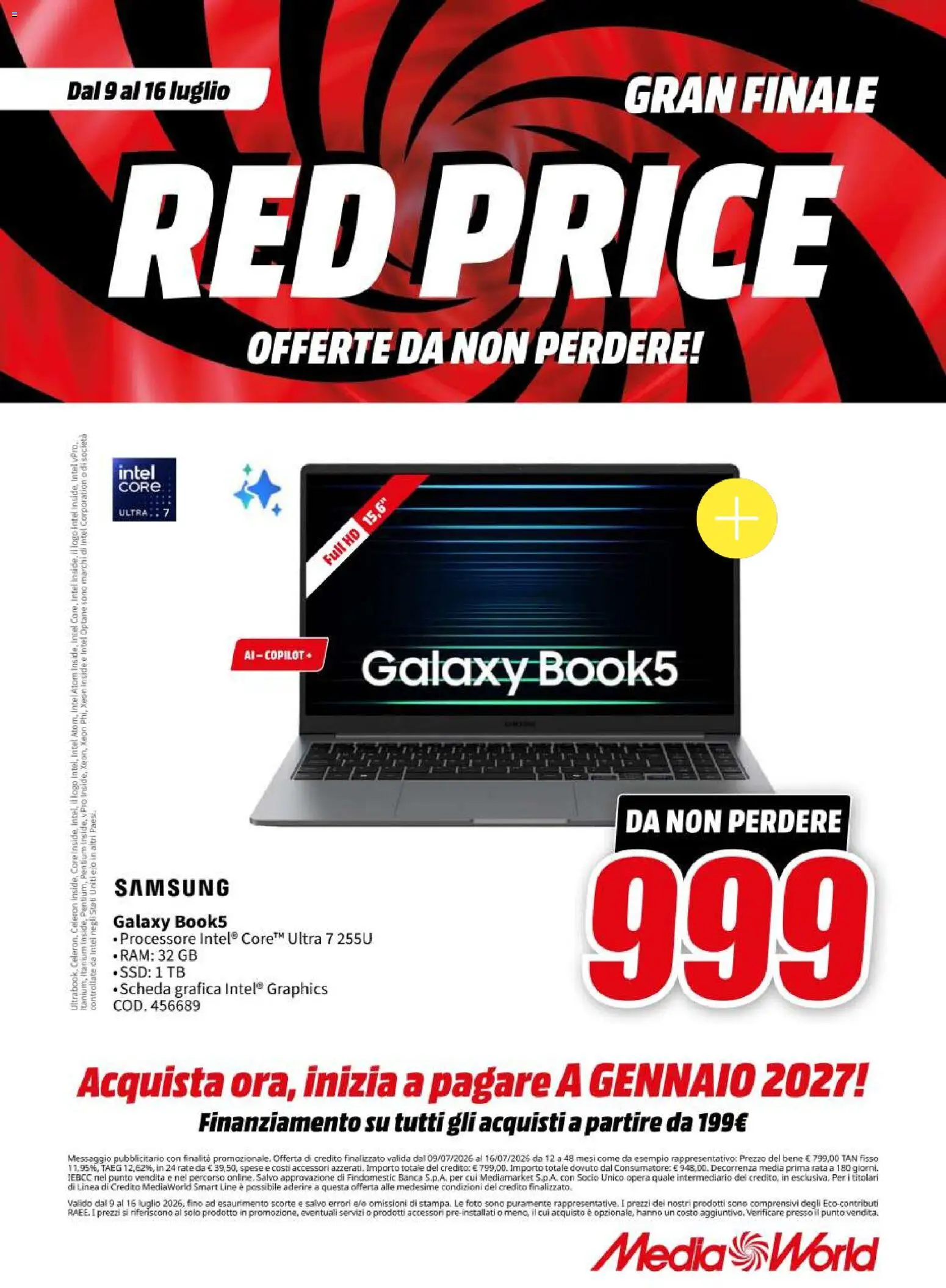 Volantino Media World del 09/07/2026 | Pagina: 39 | Prodotti: Samsung Galaxy, Samsung