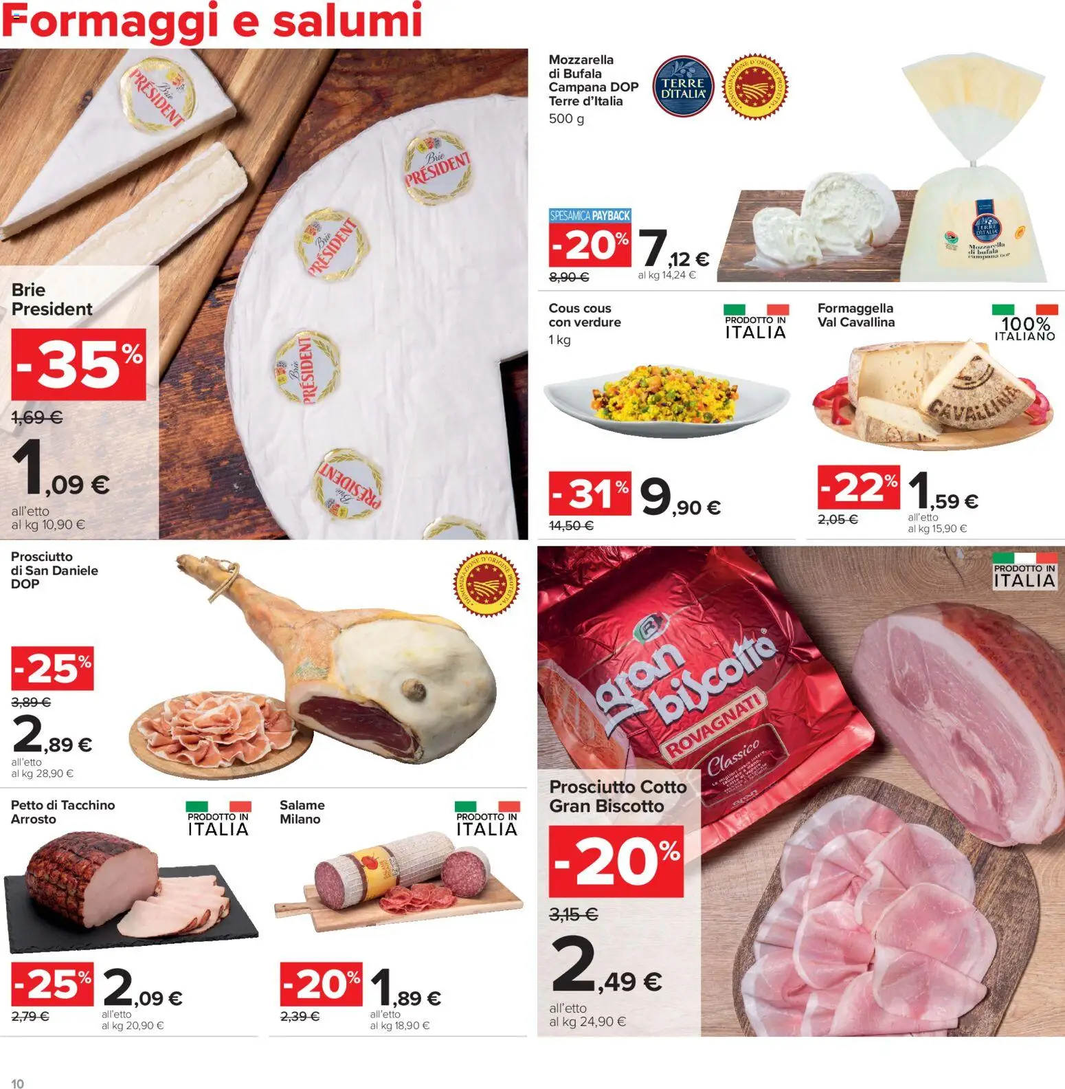 Volantino Carrefour del 06/08/2026 | Pagina: 10 | Prodotti: Arrosto, Prosciutto Cotto, Verdure, Tacchino