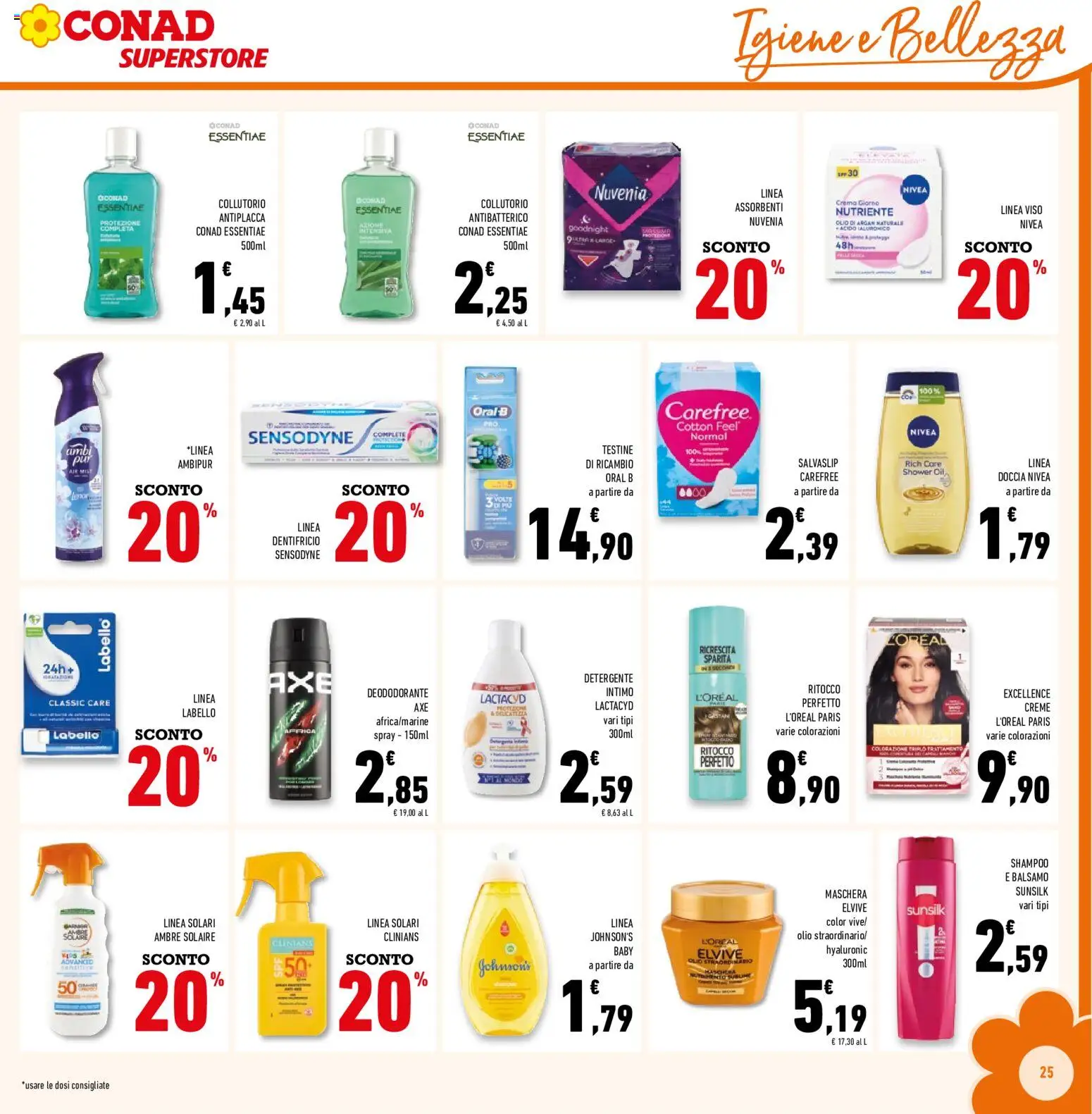 Volantino Conad del 17.06.2026 | Pagina: 25 | Prodotti: Balsamo, Crema, Deodorante, Detergente