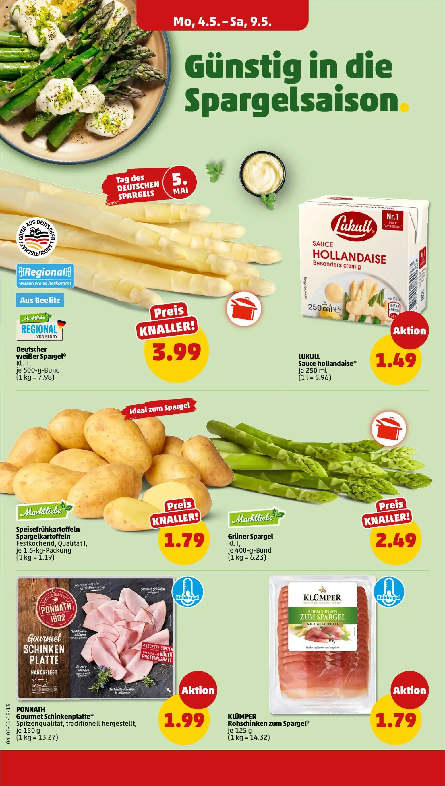 Penny Prospekt 	 – gültig ab 04.05.2026 | Seite: 8 | Produkte: Spargel, Schinken, Schweinefleisch