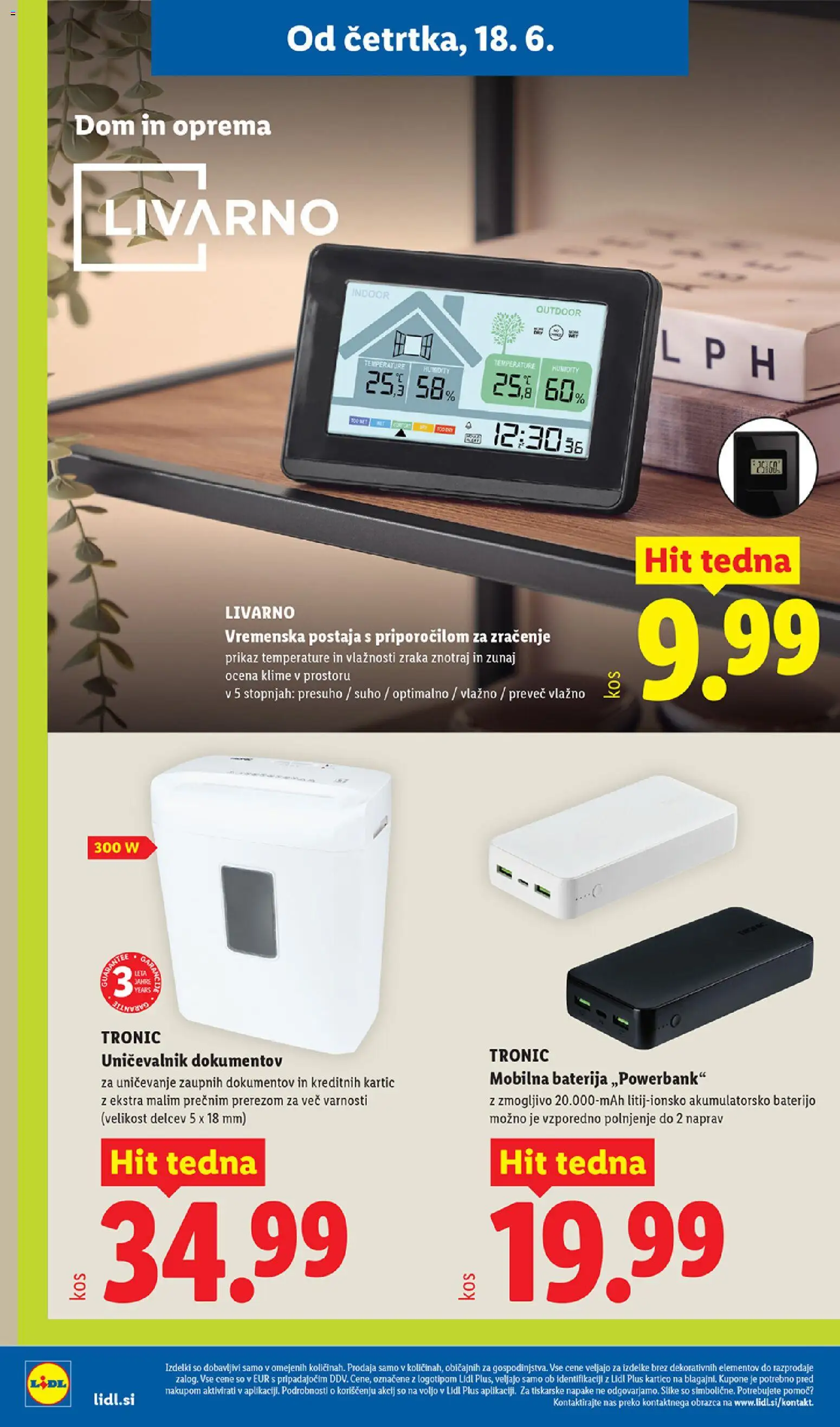 Novi Lidl katalog ponudbe – veljaven od 18.06.2026 | Stran: 24 | Izdelki: Baterija, Vremenska postaja