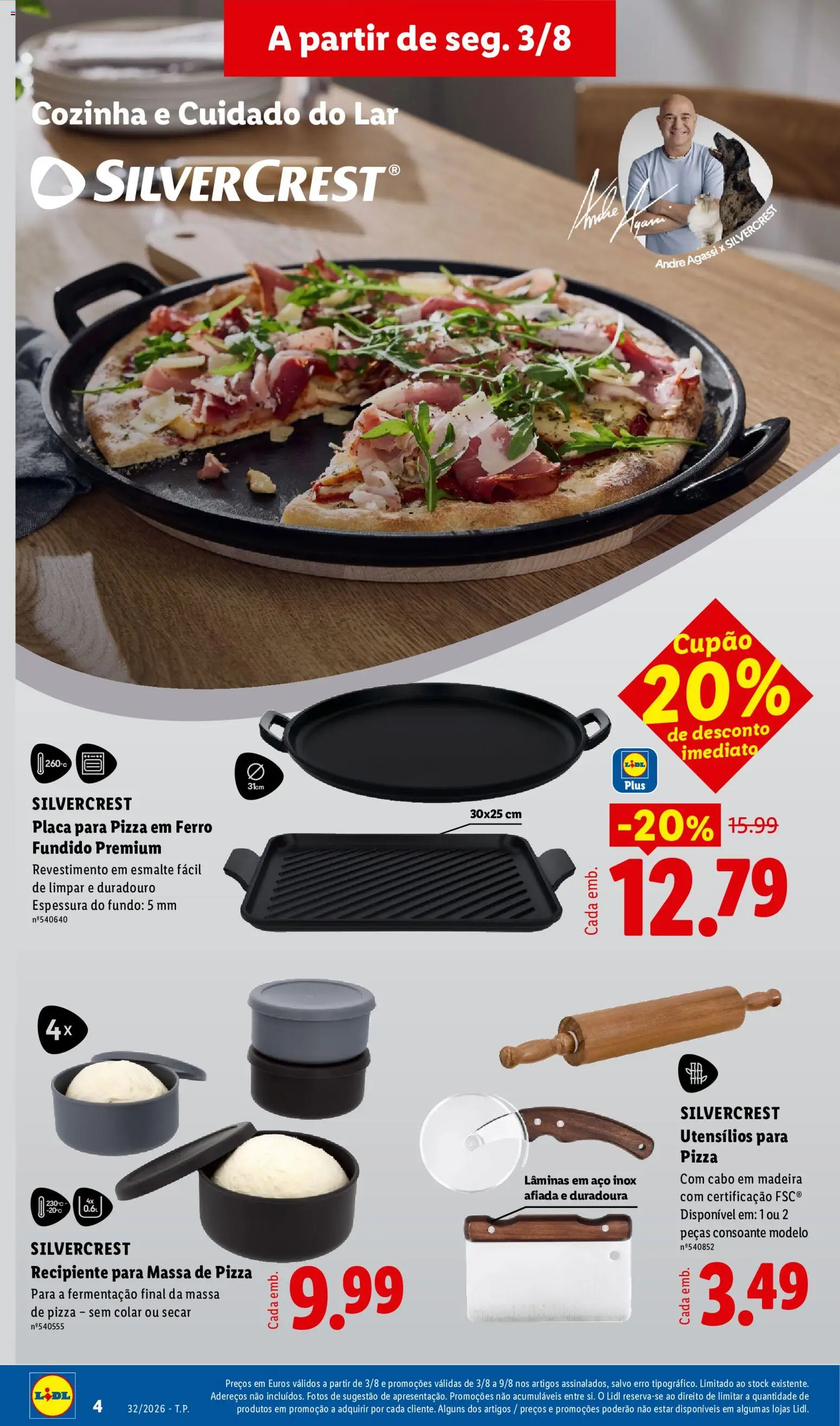 Lidl Novidades │ válido de 03/08/2026 | Página: 4 | Produtos: Ferro, Colar, Pizza, Massa