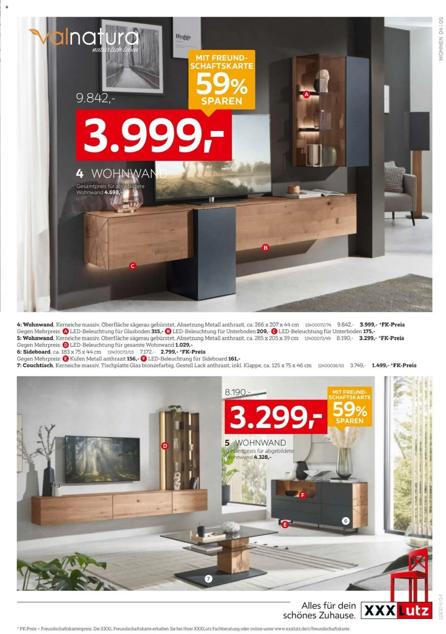 XXXLutz Bis zu 61% auf Massivholzmöbel – gültig ab 03.10.2026 | Seite: 4 | Produkte: Sideboard, Wohnwand