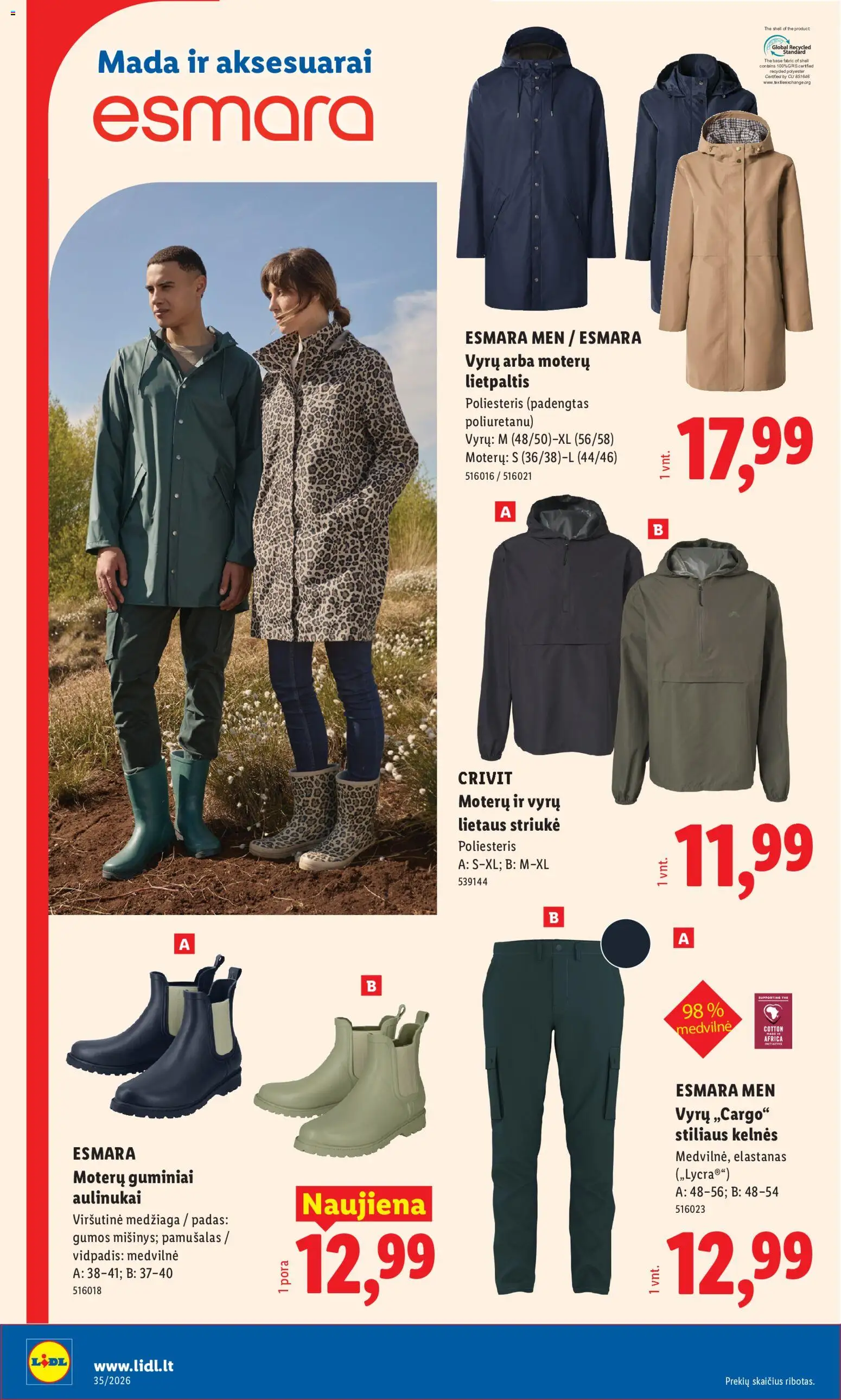 LIDL akcijos nuo 2026.08.24 | Puslapis: 8 | Prekių: Aulinukai, Kelnes