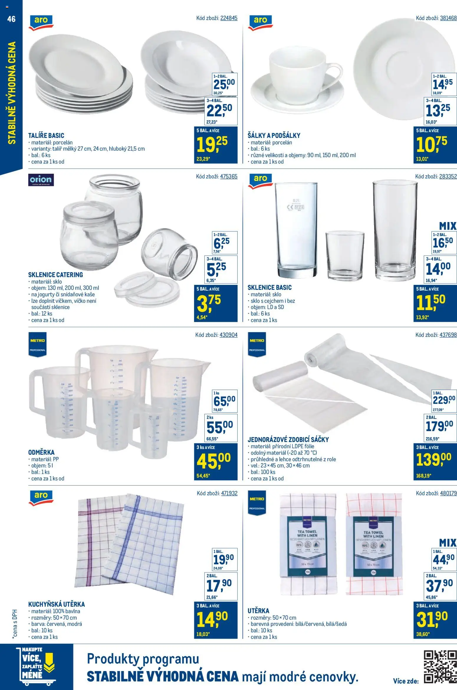 Makro leták - Cash & Carry od 20.05.2026 | Strana: 46 | Produkty: Talíř, Odměrka, Jogurty, Utěrka