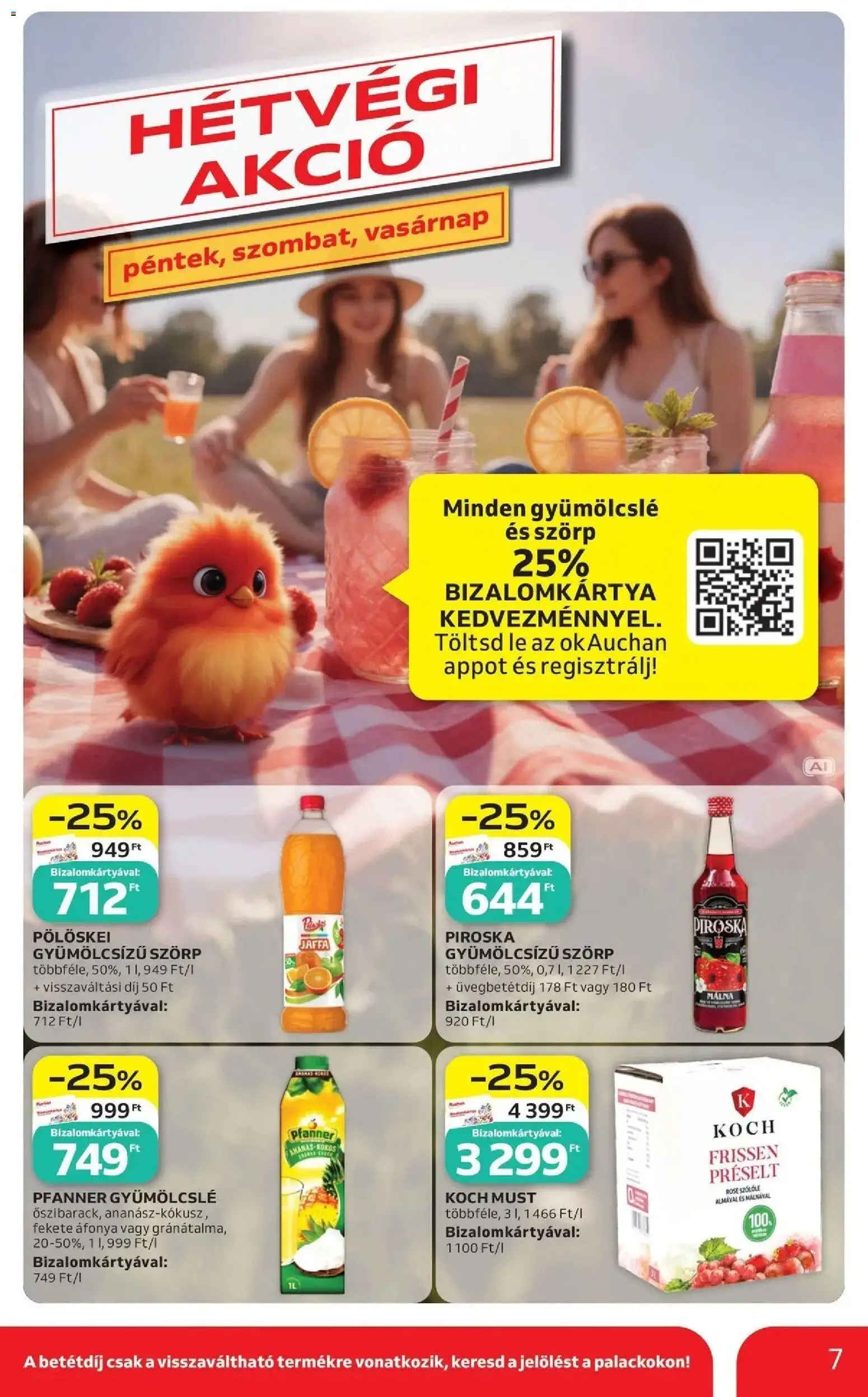 Auchan akciós újság Szolnok - 2026.09.10. -tól/töl > akció, lapozható szórólap 🛍️ | Oldal: 7 | Termékek: Áfonya, Málna, Lé, Rosé