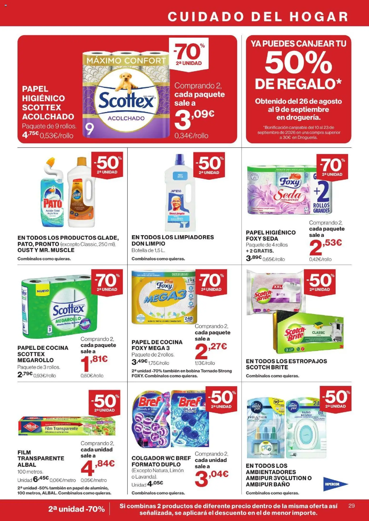 Hipercor catálogo │ válido desde el 10/09/2026 | Página: 29 | Productos: Limón, Cocina, Pato, Baño