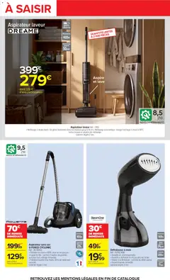 Carrefour - Prévisualisation de Carrefour catalogue valide à partir de 06/10/2026 | Page: 67 | Produits: Aspirateur sans sac, Aspirateur, Defroisseur a main, Batterie