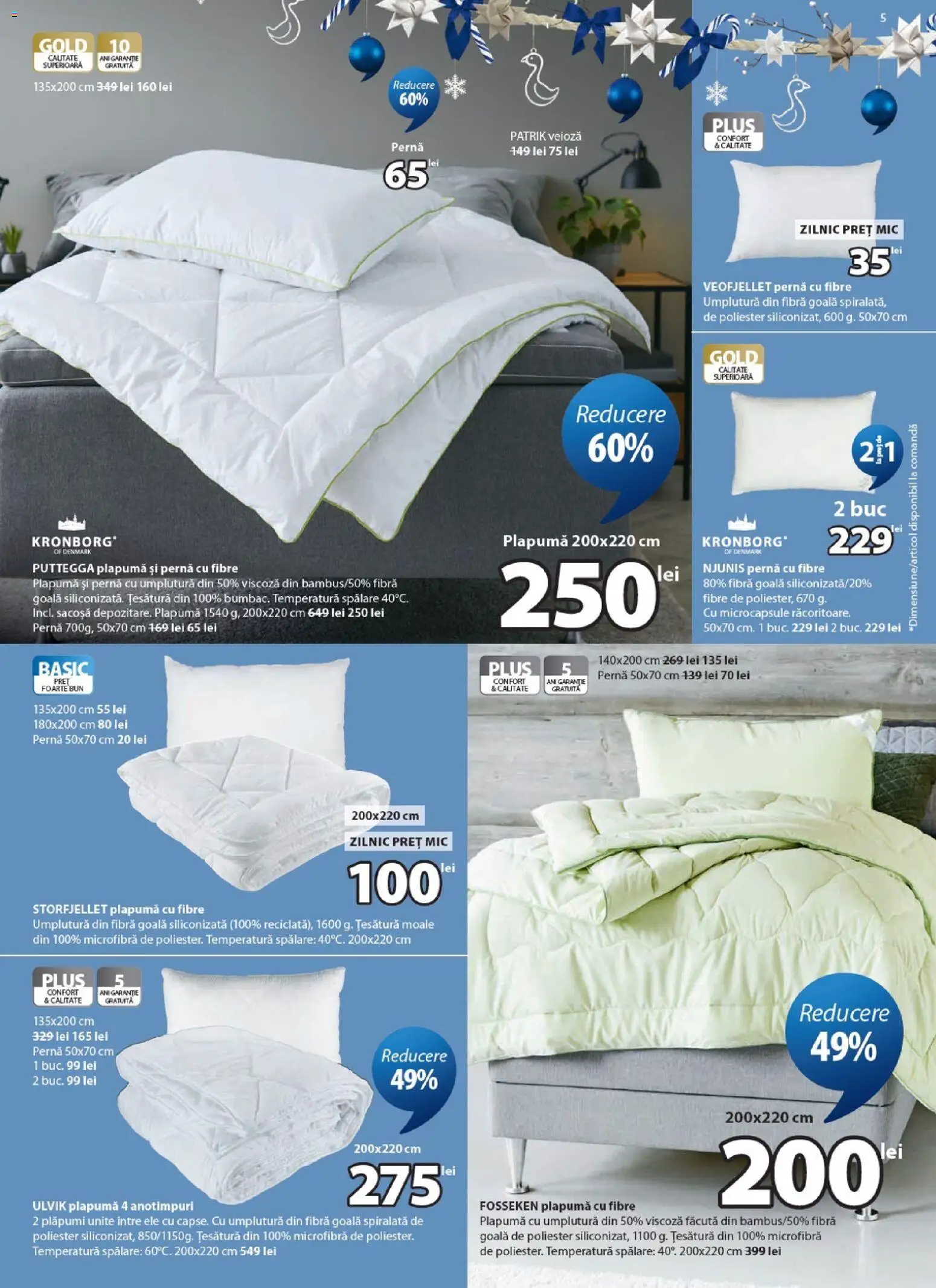 Noul catalog JYSK – valabil de la 24.10.2026 | Pagină: 5 | Produse: Pernă, Plapumă, Veioză, Plus