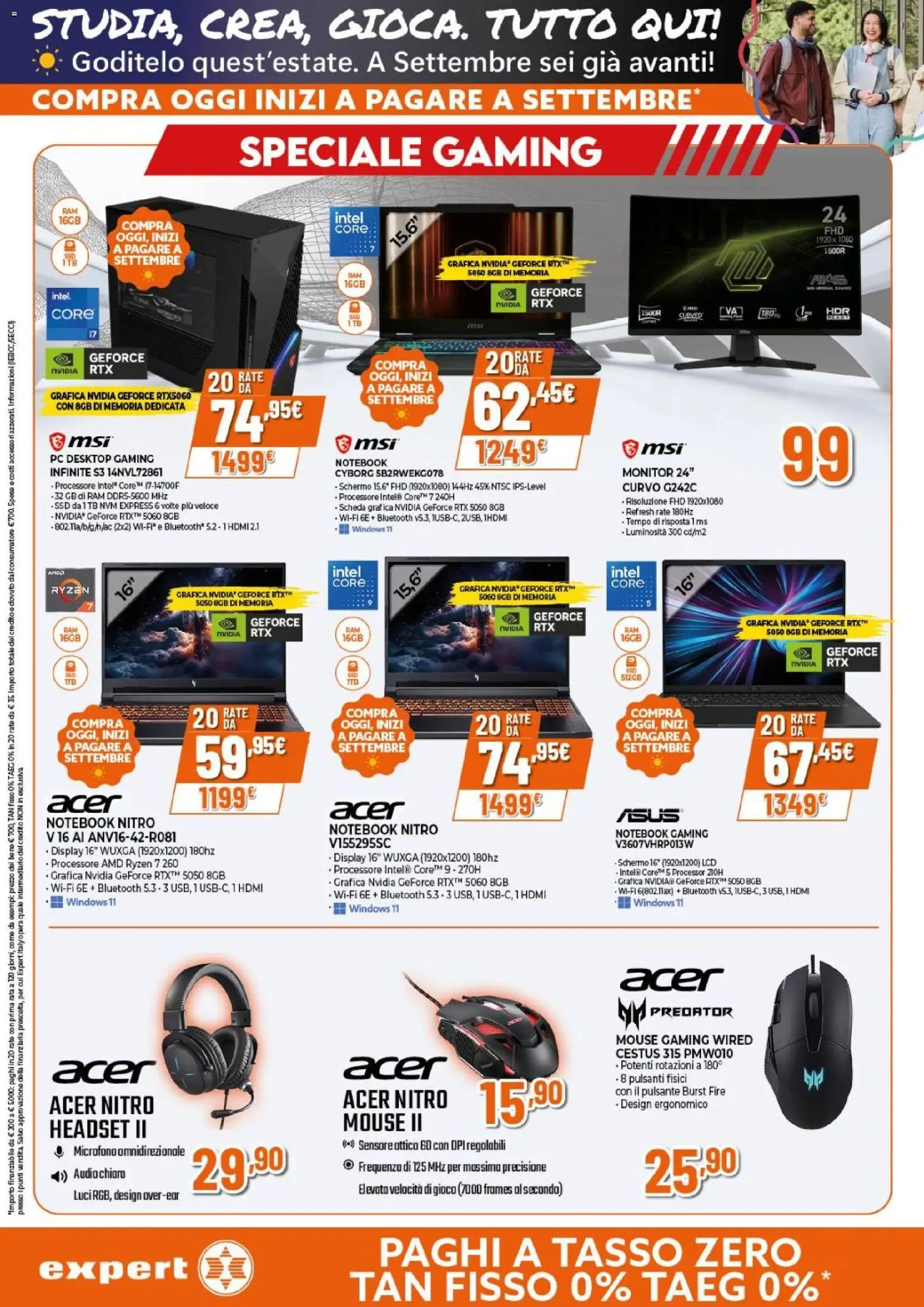 Volantino Expert del 04.06.2026 | Pagina: 20 | Prodotti: Monitor, Notebook, Mouse, Gioco