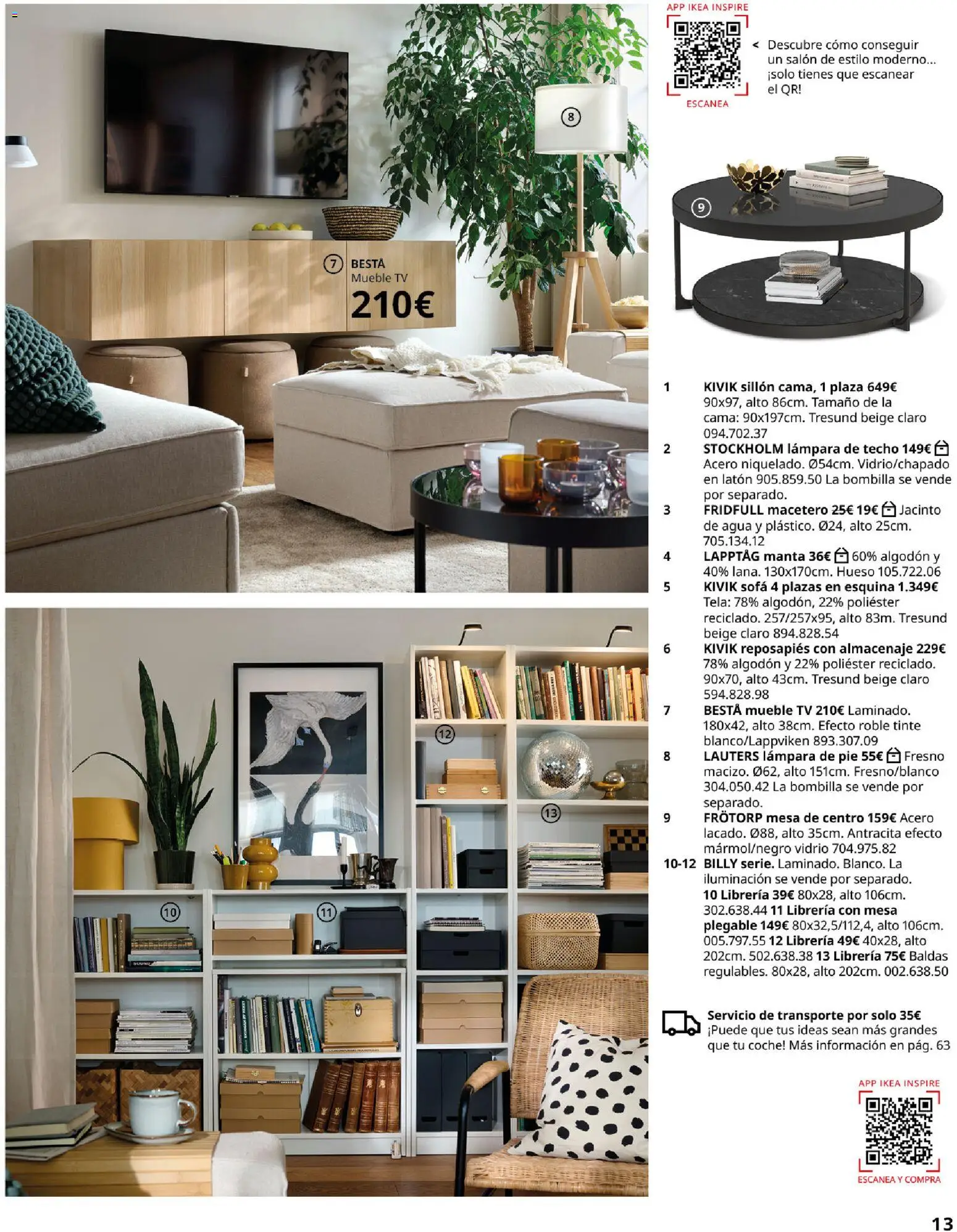 IKEA - Salones │ válido desde el 04/02/2026 | Página: 13 | Productos: Mesa plegable, Salón, Bombilla, Macetero