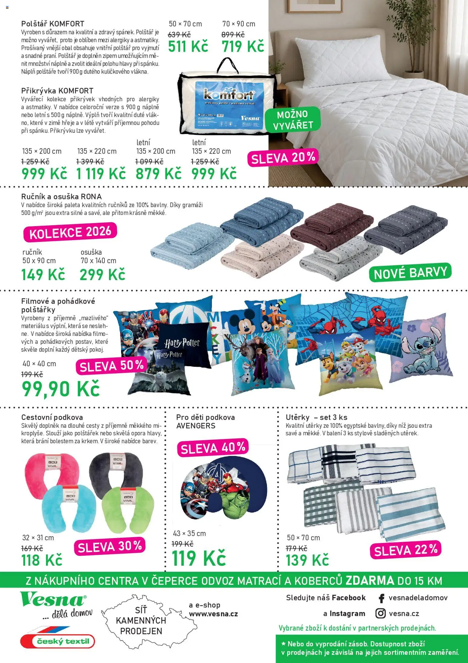 Vesna leták od 15.06.2026 | Strana: 4 | Produkty: Ručník, Polštářky, Osuška, Polštář