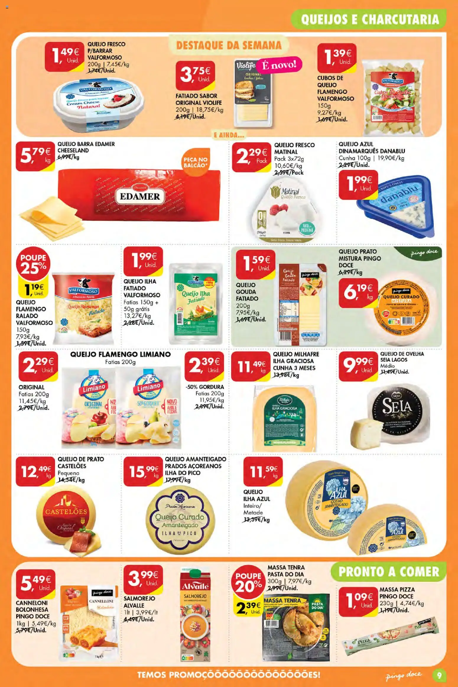 Pingo Doce Poupe Esta Semana Açores │ válido de 10/09/2026 | Página: 9 | Produtos: Cream cheese, Queijo, Queijo curado, Massa