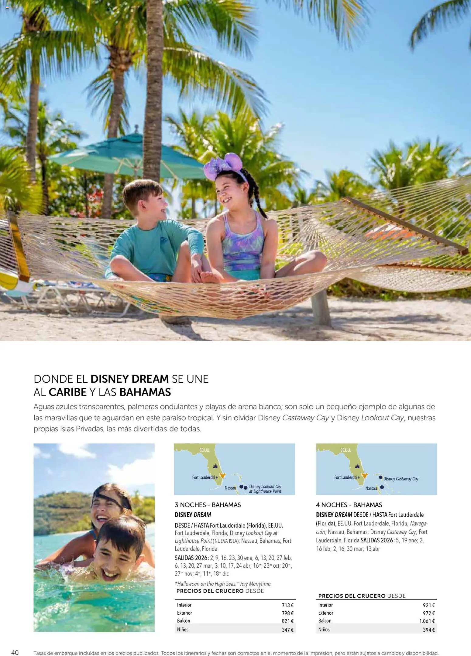 Viajes El Corte Inglés Disney Cruise Line │ válido desde el 07.04.2026 | Página: 40 | Productos: Té, Palmeras